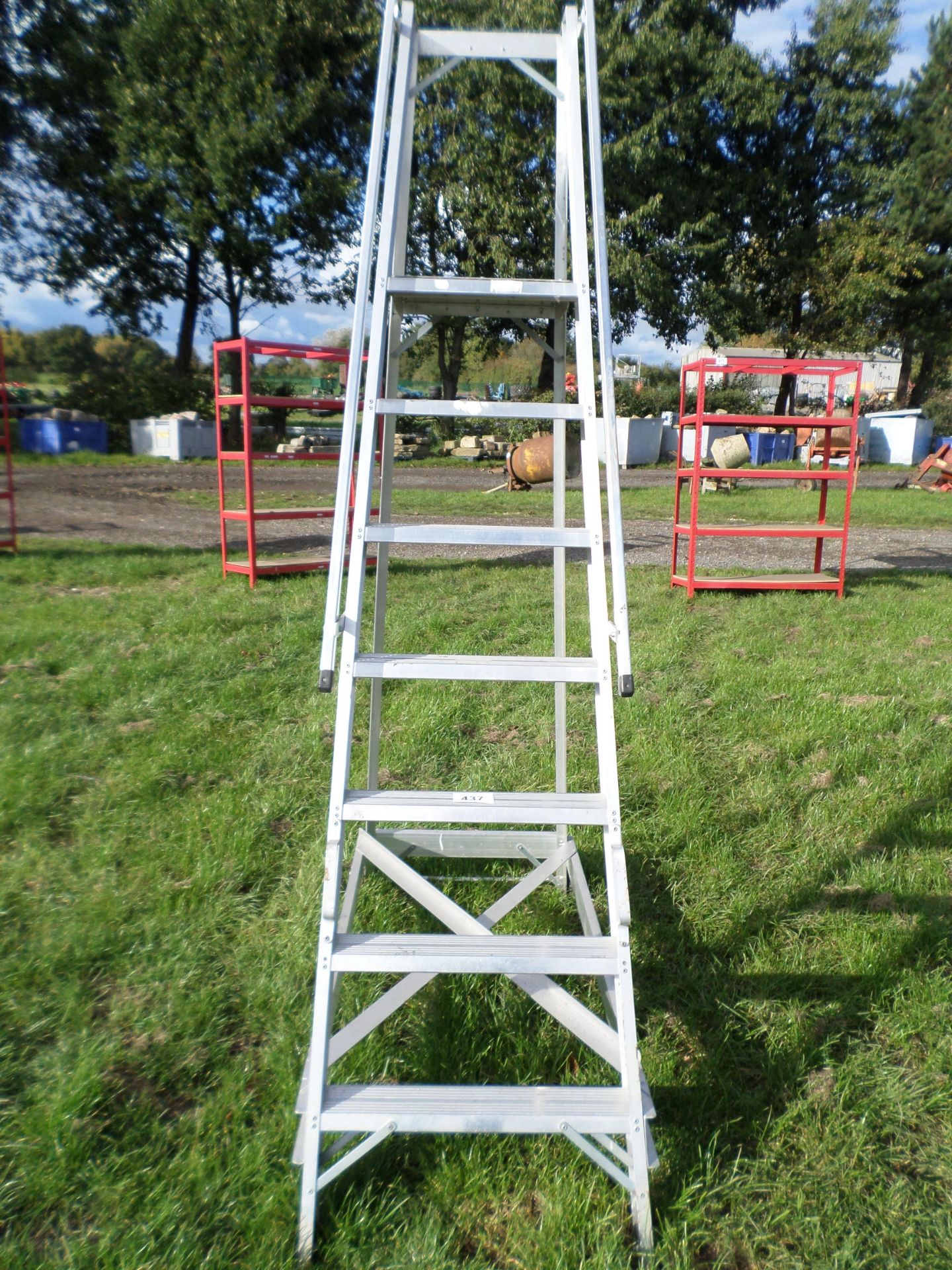 Industrial warehouse steel ladders