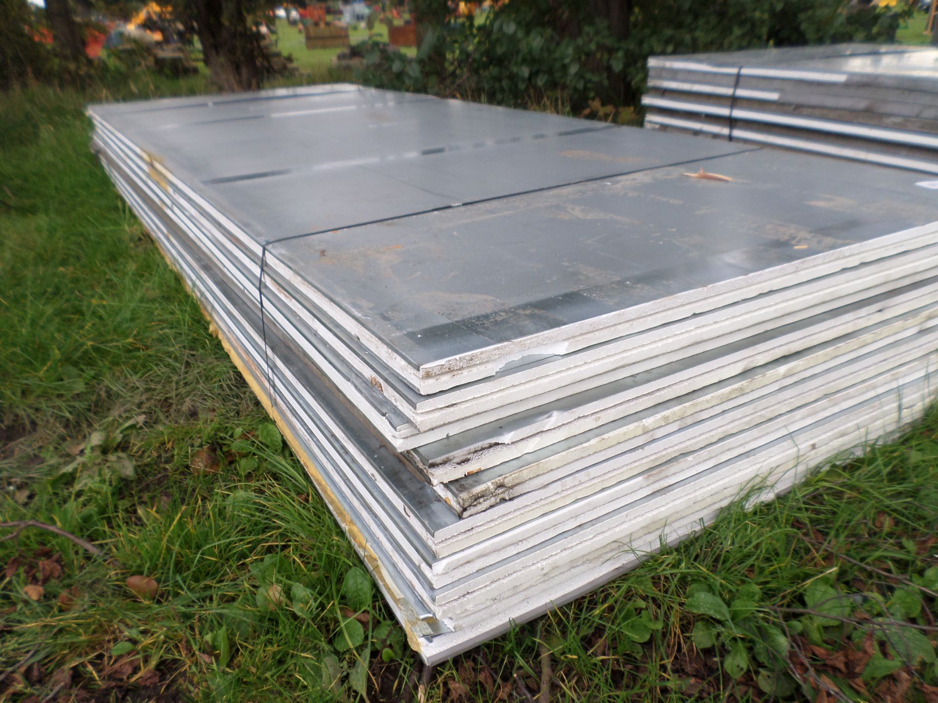 10 insulated building panels, galvanised sheet both sides, 12'x5'x2" NO VAT