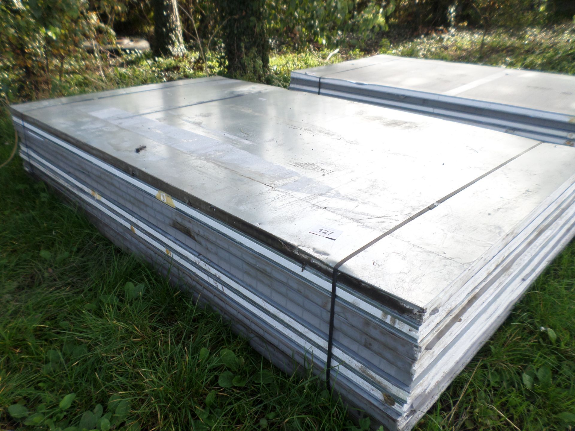 10 insulated building panels, galvanised sheet both sides, 8'x5'x2" NO VAT