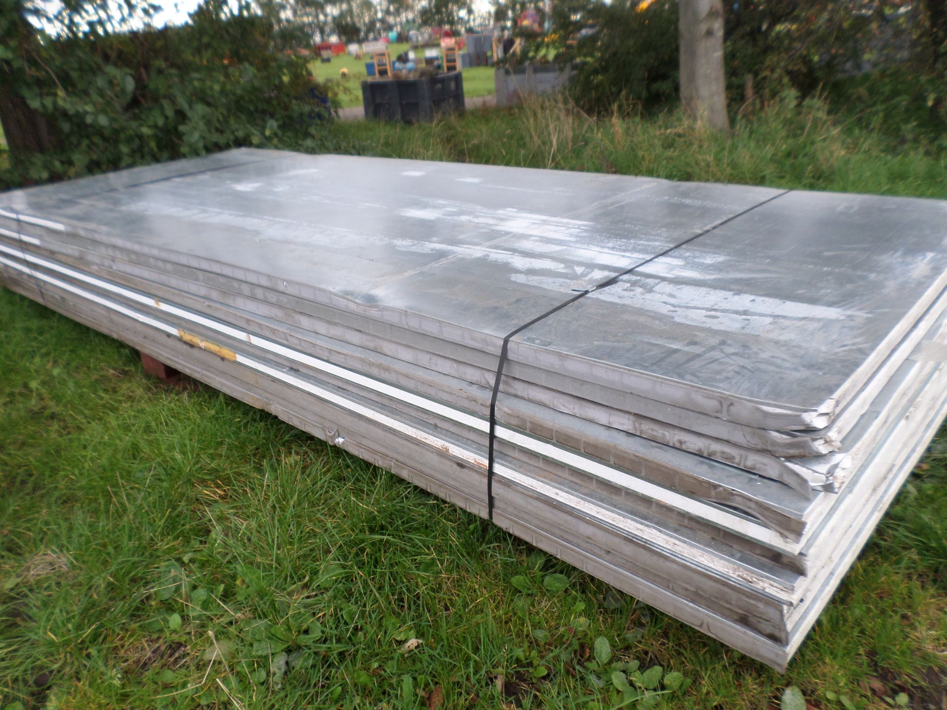 10 insulated building panels, galvanised sheet both sides, 12'x5'x2" NO VAT