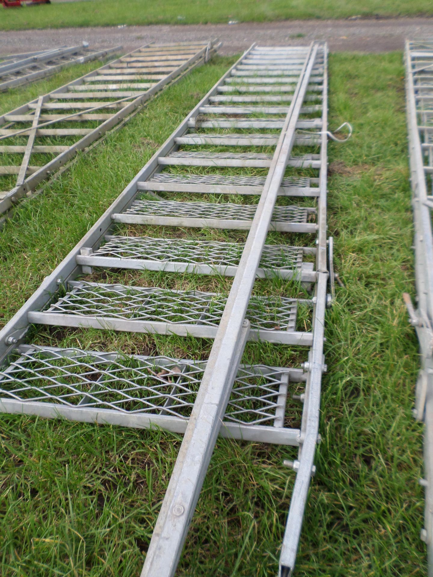 Galvanised steps c/w handrail - Image 2 of 2