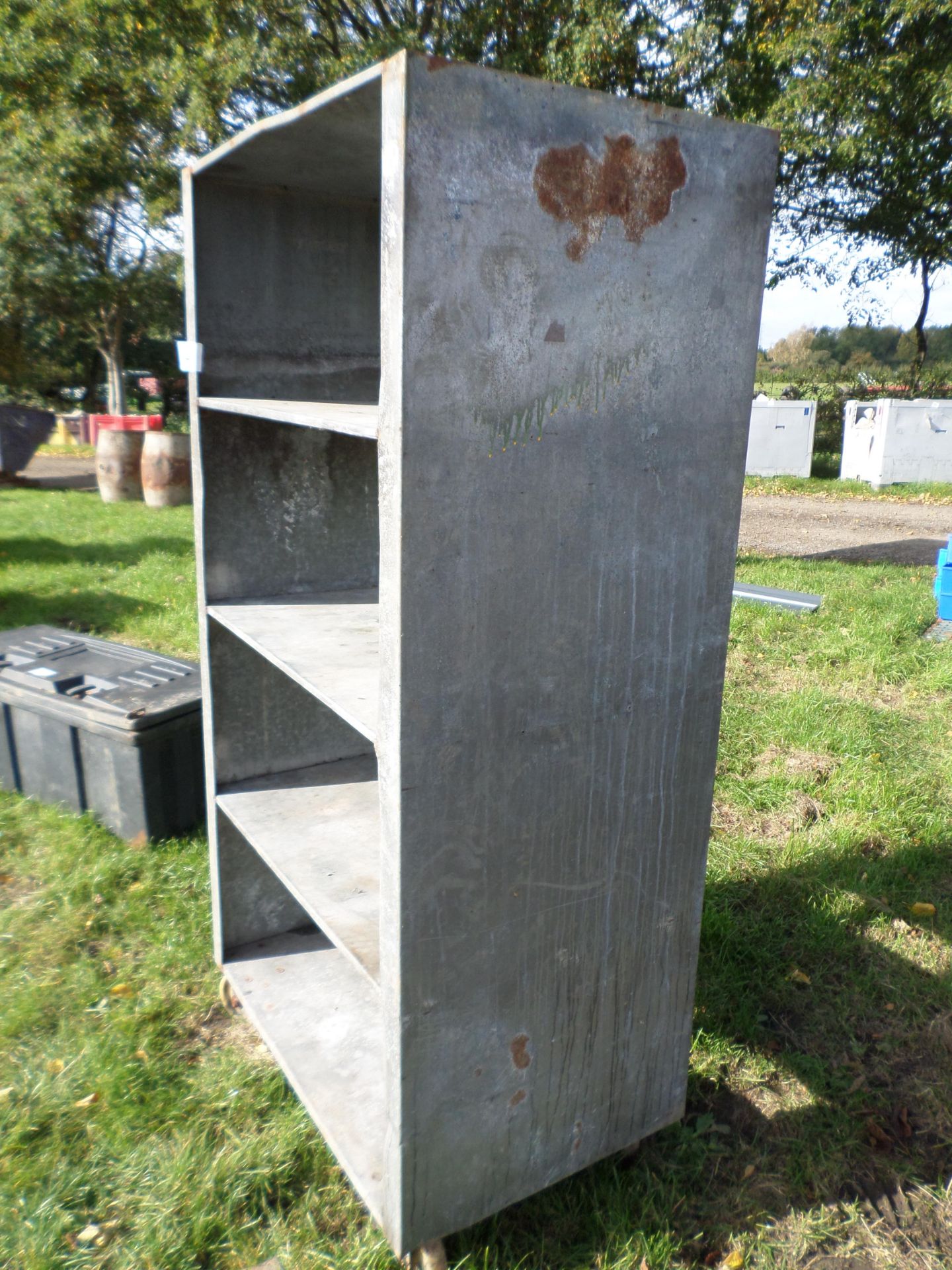 Galvanised metal shelf unit on wheels 1650x900x600 NO VAT - Image 2 of 2