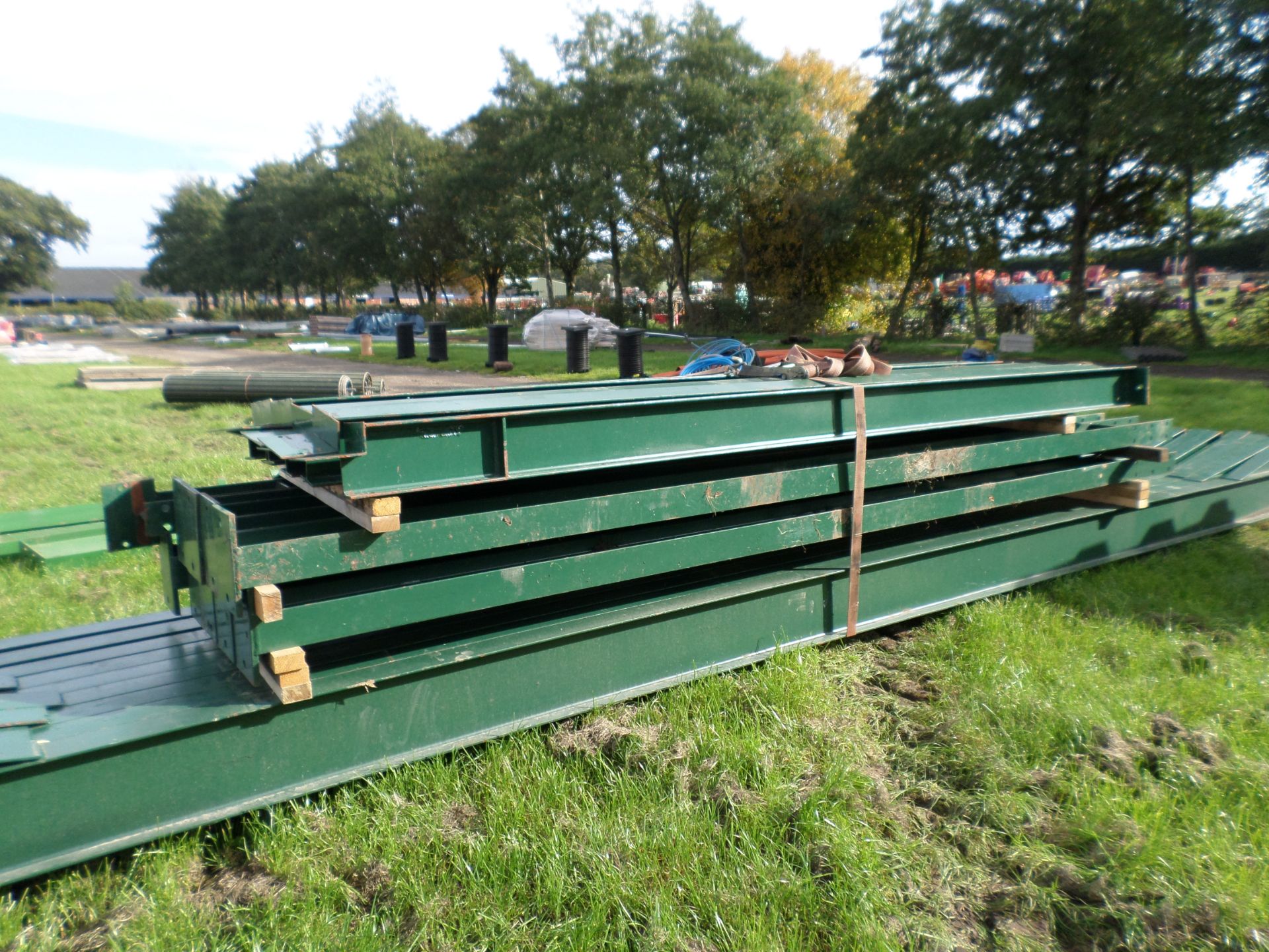 New 120x25ft single pitch 15 bay shed, bays 12ft to 14ft high, steelwork and bolts