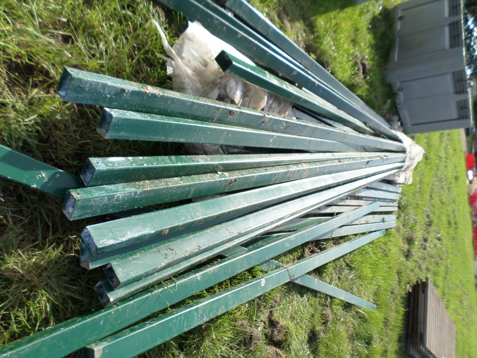 New and unused green security fencing, posts, brackets and clips NO VAT - Image 2 of 10