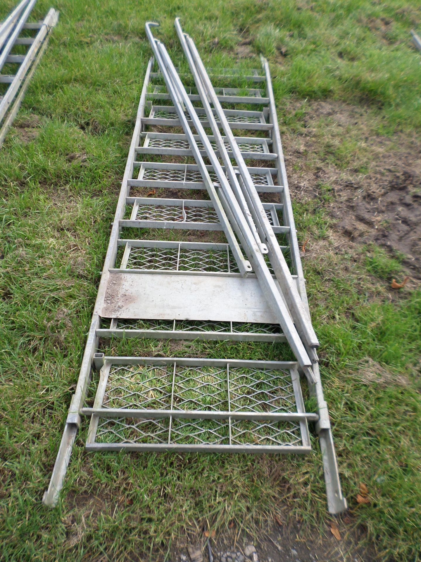 Galvanised steps c/w handrail