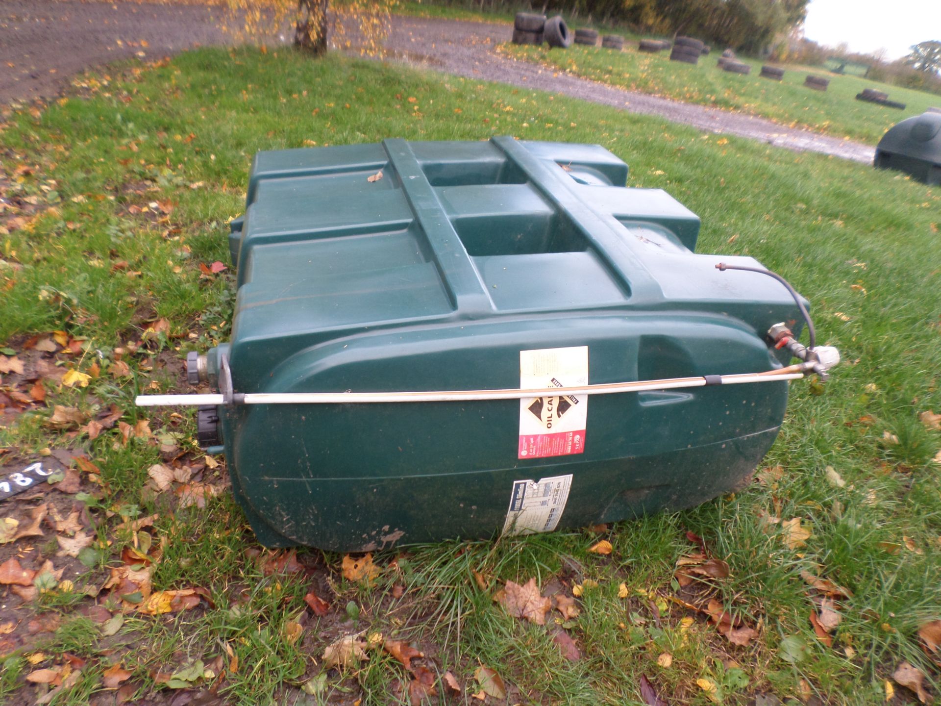 Harlequin 1100ltr (240 gallon) green plastic oil tank, 1600x1425x600 NO VAT