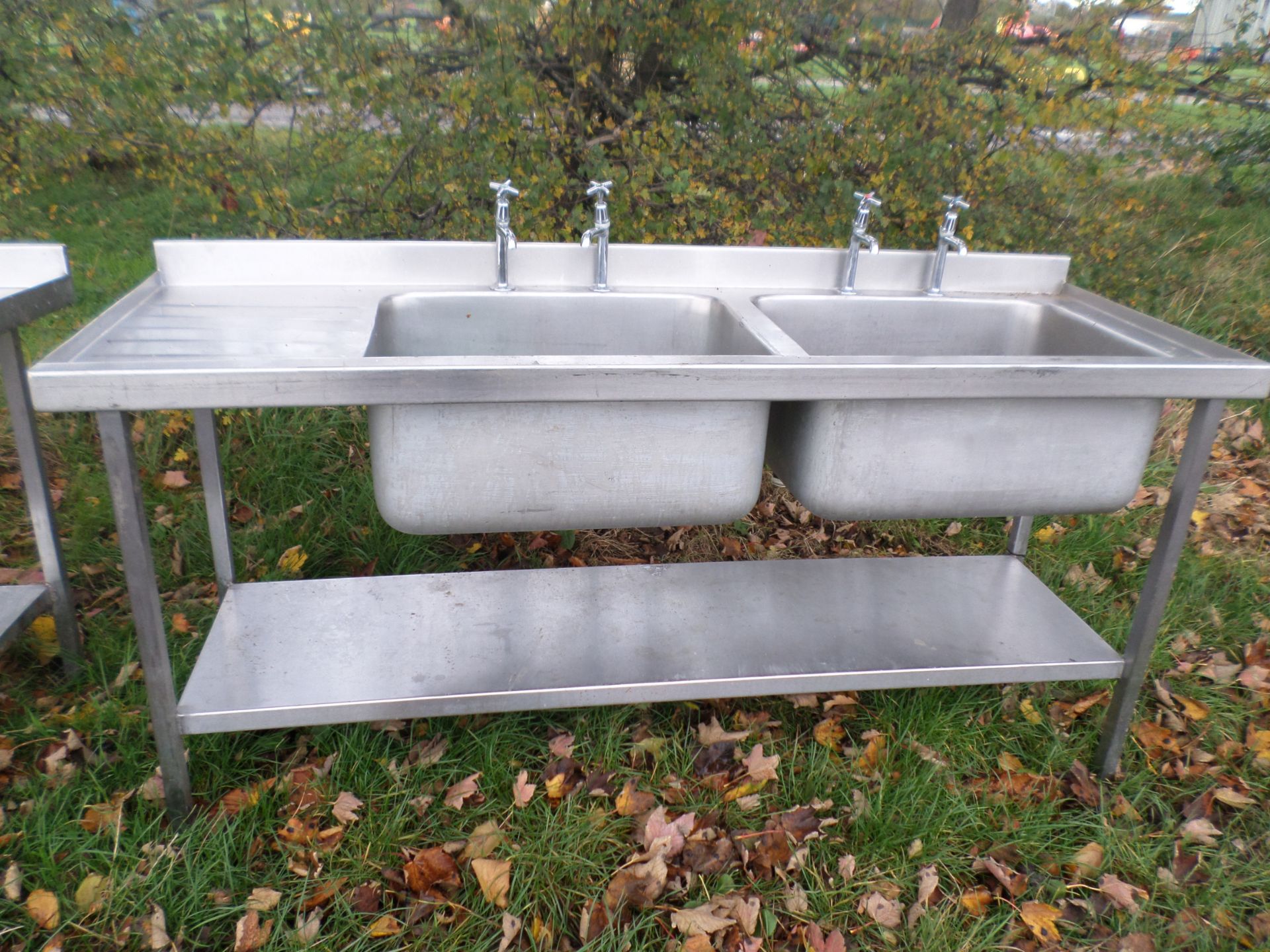 Stainless steel double sink