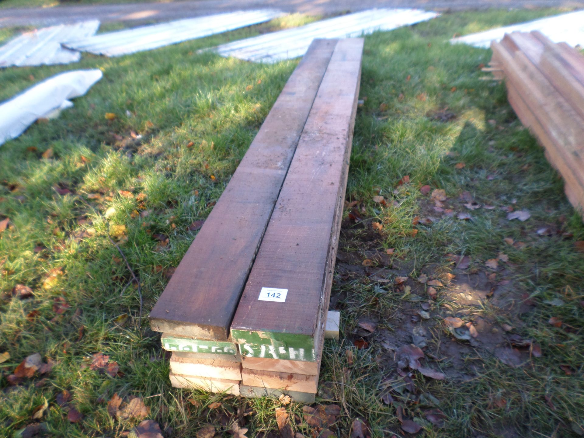 10 pieces of hardwood approx 11'x8"x2" NO VAT