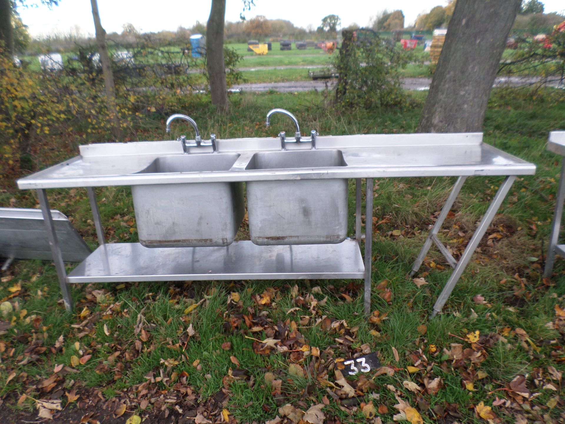 Stainless steel double sink