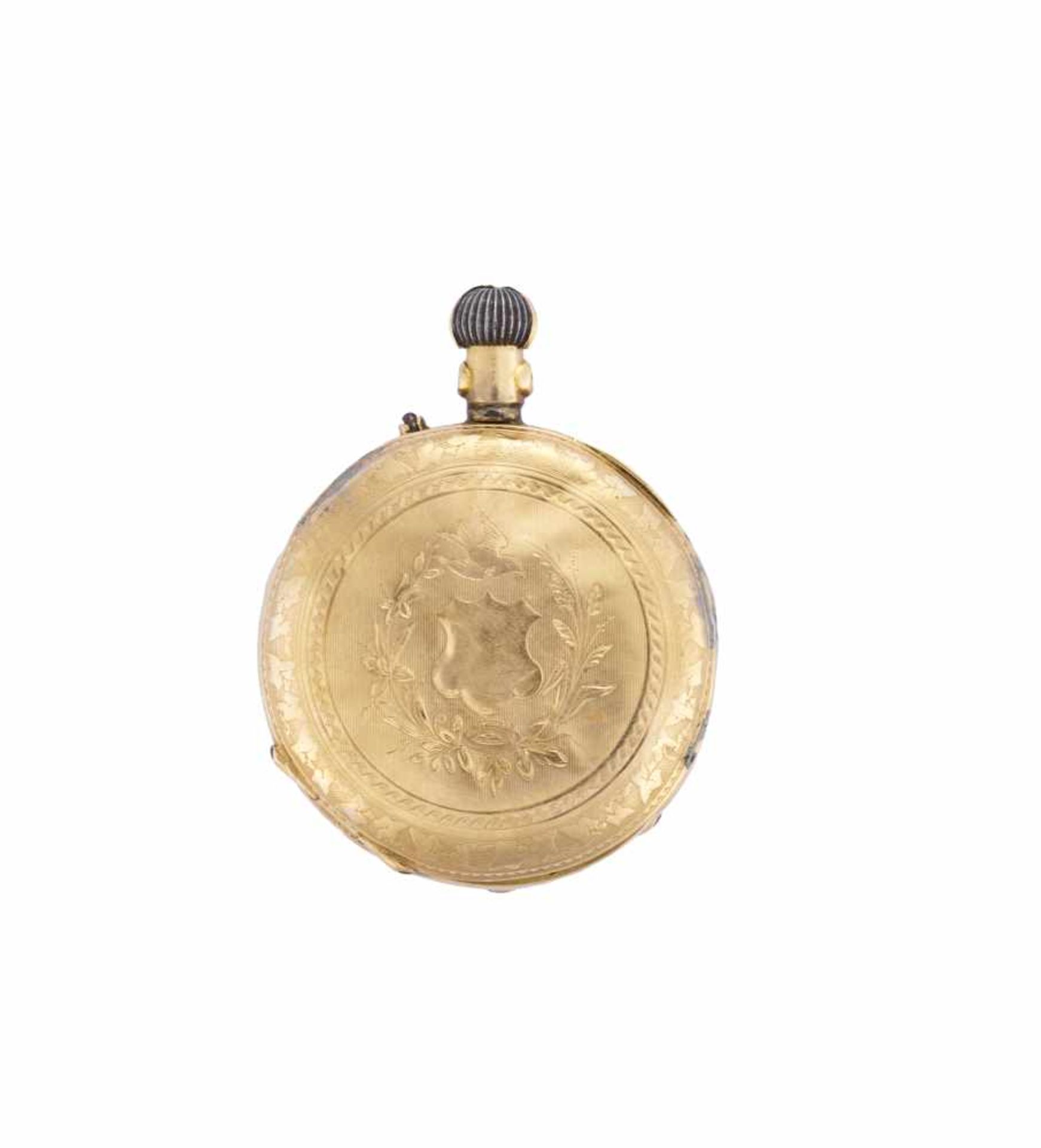 ANONYMOUSPink 18K gold pocket watchLate 19th centuryManual wind movementWhite dial with Roman - Bild 2 aus 2