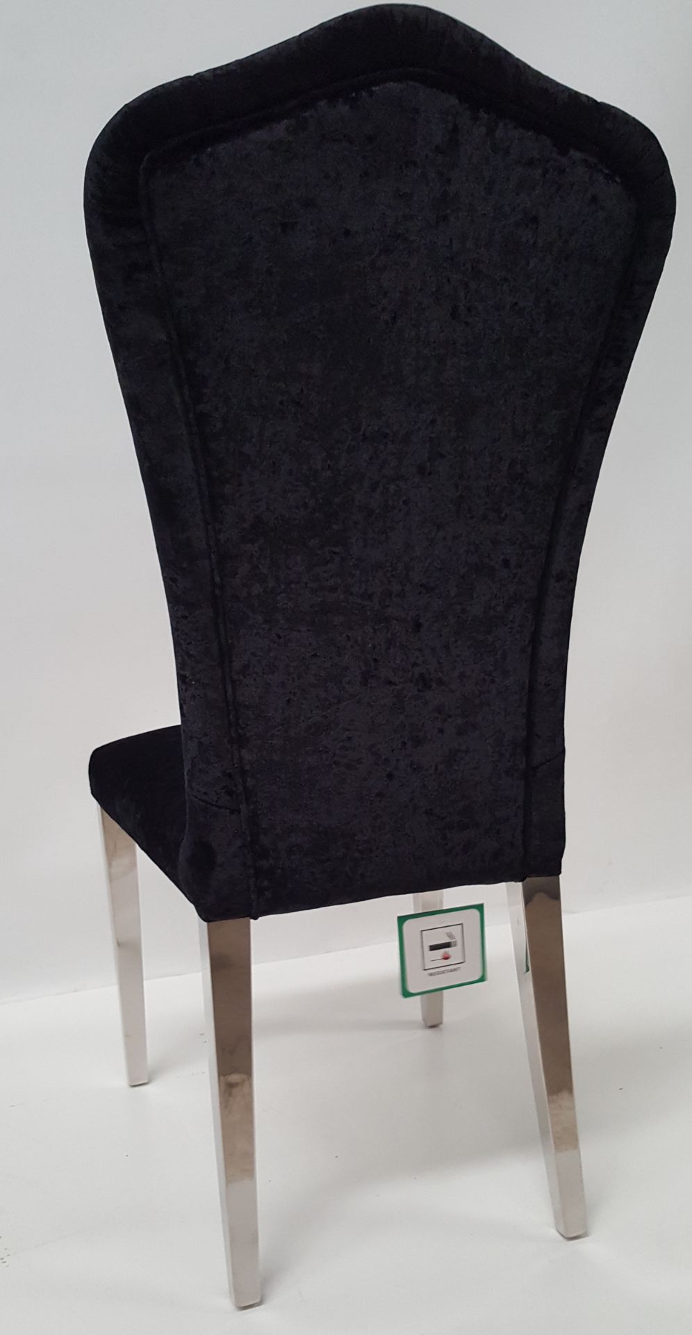 6 x STYLISH BLACK CRUSHED VELVET DINING TABLE CHAIRS - CL408 - Location: Altrincham WA14 - Image 2 of 6