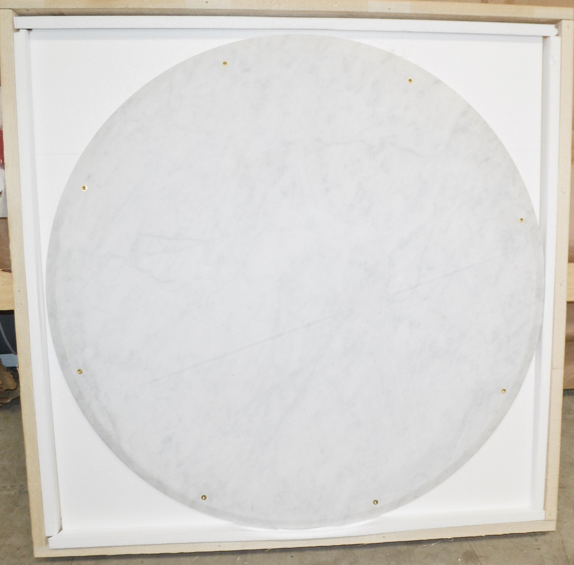 1 x B&B Italia 'MERA' White Marble Topped Designer Table (MTR90) - Designed By Antonio Citterio - Bild 4 aus 14