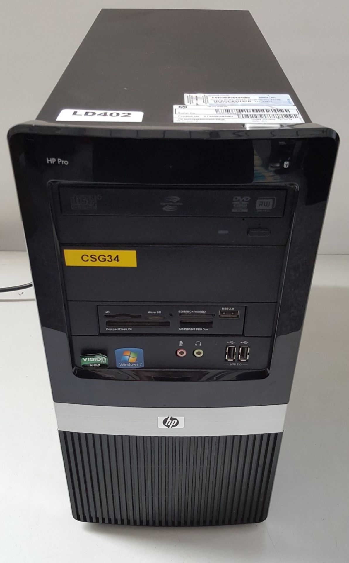 1 x HP Pro 3125 MT Athlon X3 440 Processor 3GHz 3GB RAM Desktop PC - Ref LD402