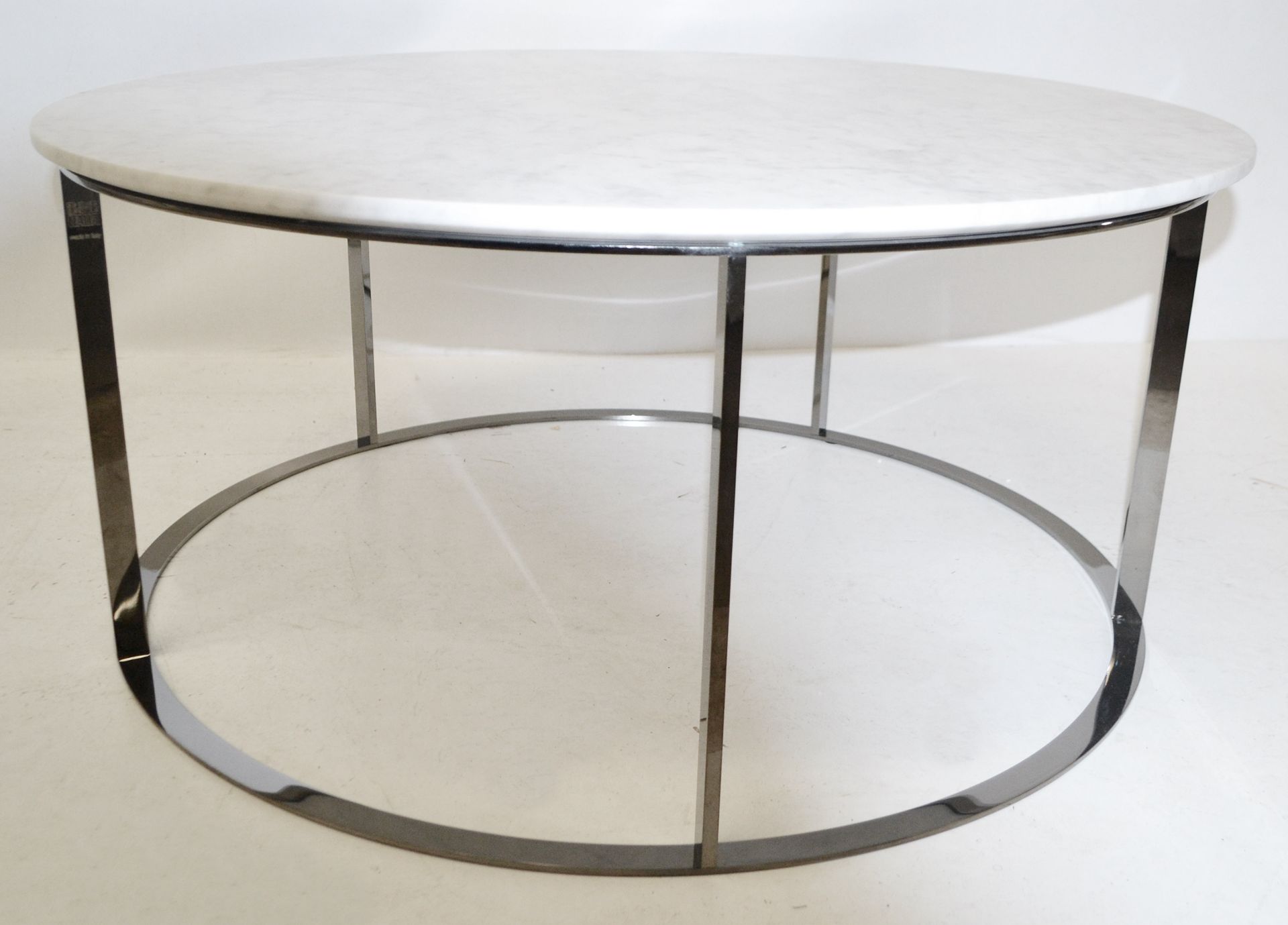 1 x B&B Italia 'MERA' White Marble Topped Designer Table (MTR90) - Designed By Antonio Citterio - Bild 9 aus 14