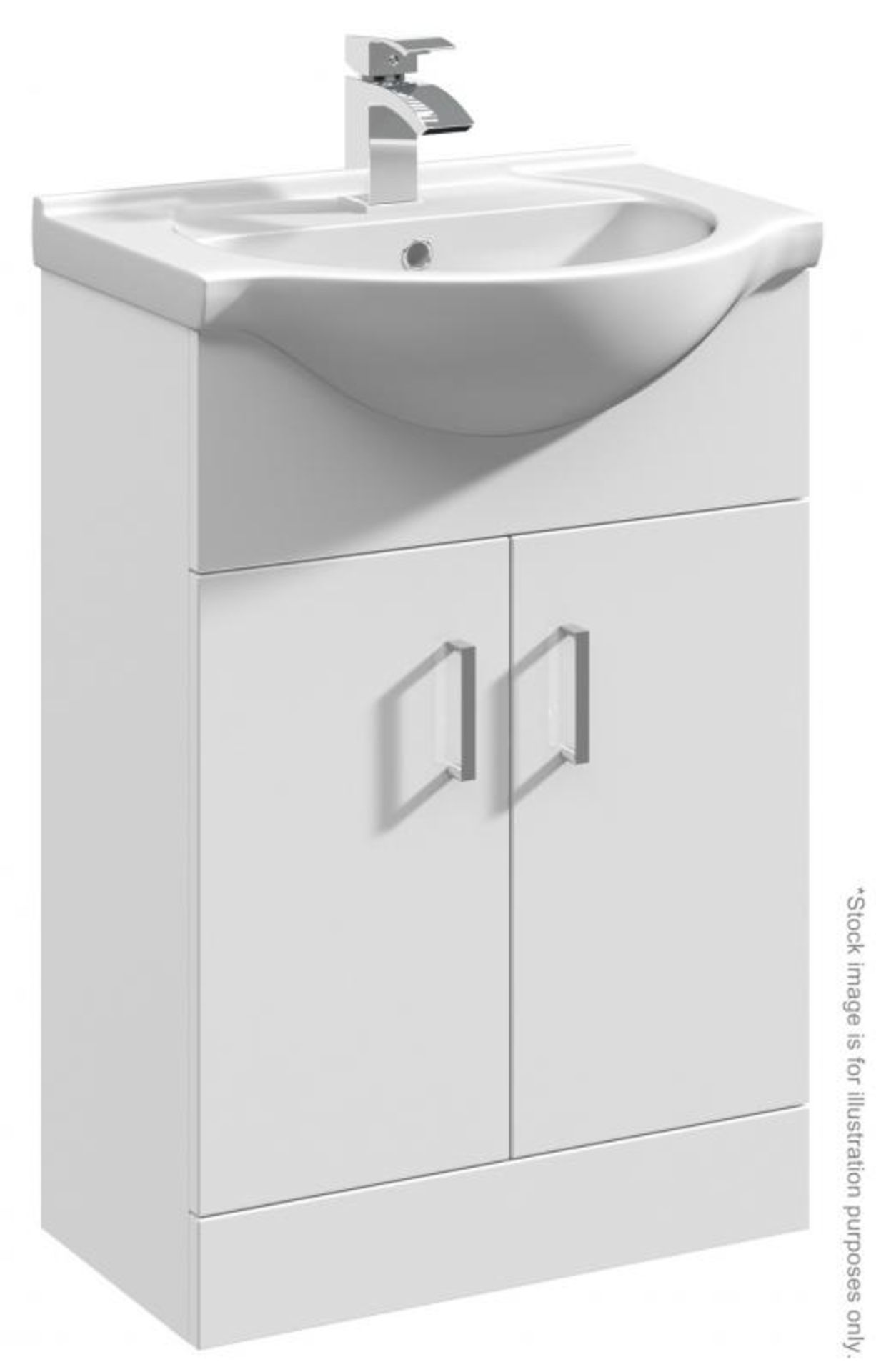 1 x Blanco 550mm Vanity Unit With Ceramic Basin - New & Boxed Stock - CL406 - Location: Bolton BL1 -