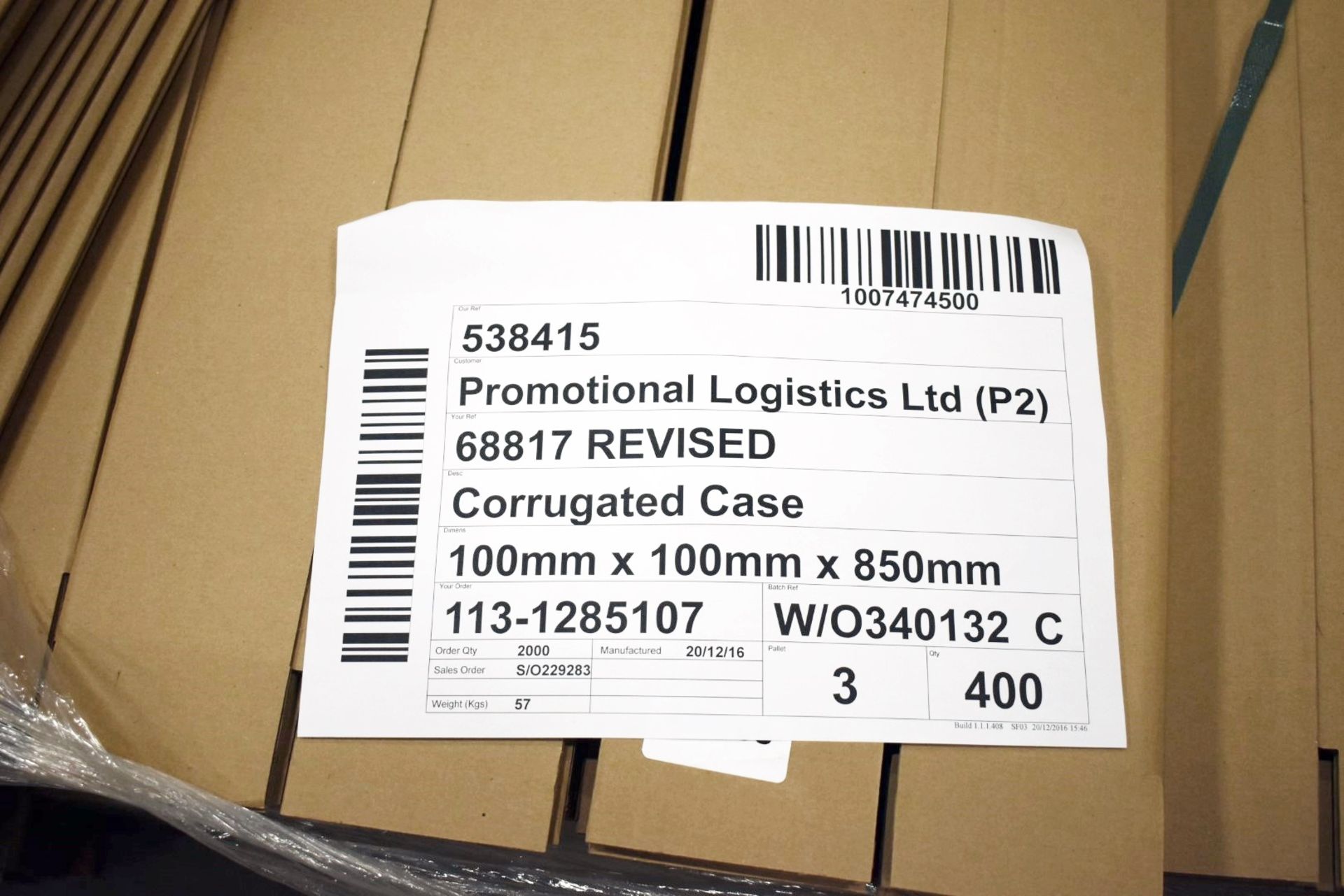 360 x Corrugated Cardboard Boxes - 100x100x850mm - Supplied as New in Bundles of 10 - Ref TD266 - - Image 2 of 2