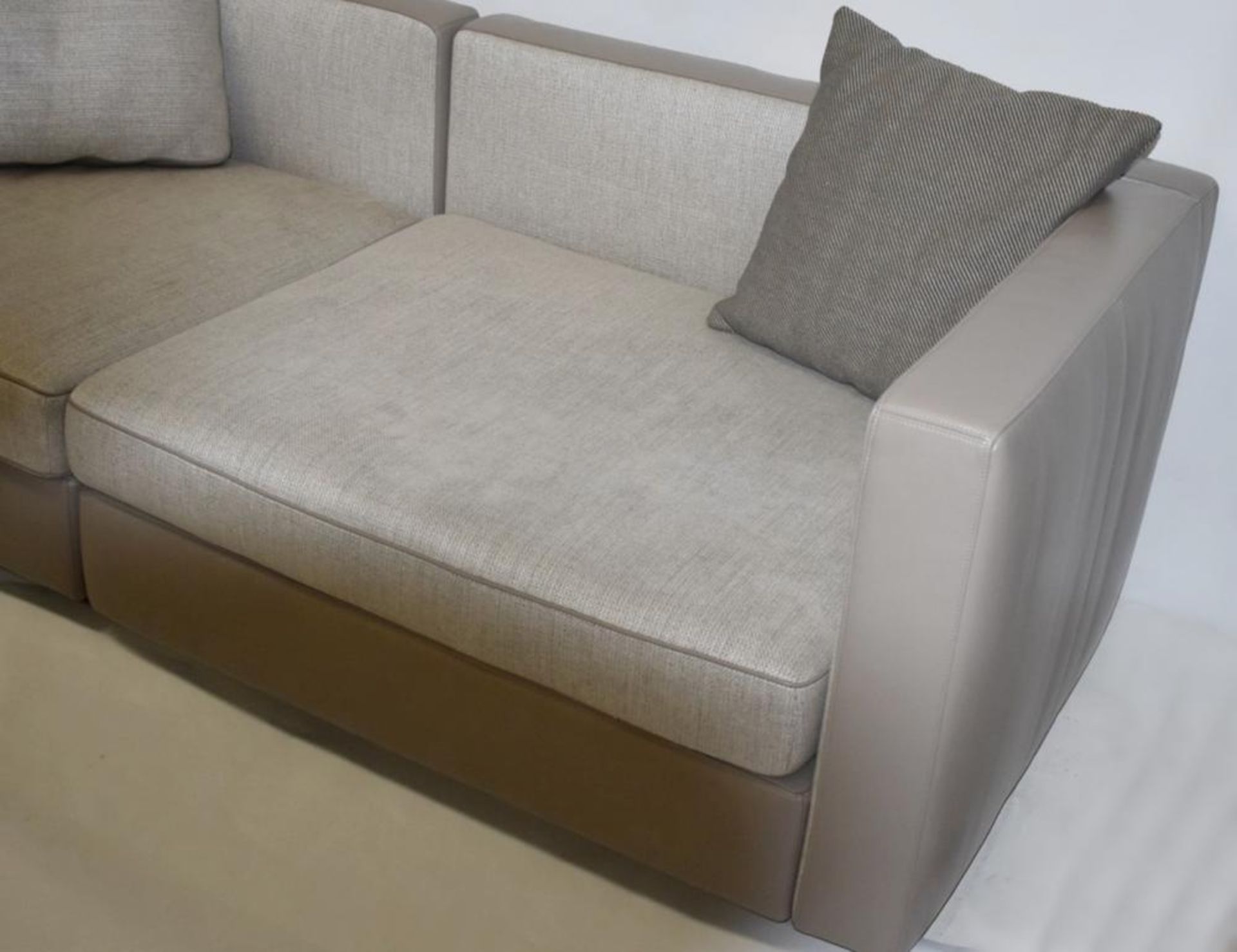 1 x POLTRONA FRAU 2-Section Modular Sofa - In Grey Fabric And Leather - Original RRP £5,639 - Image 2 of 9