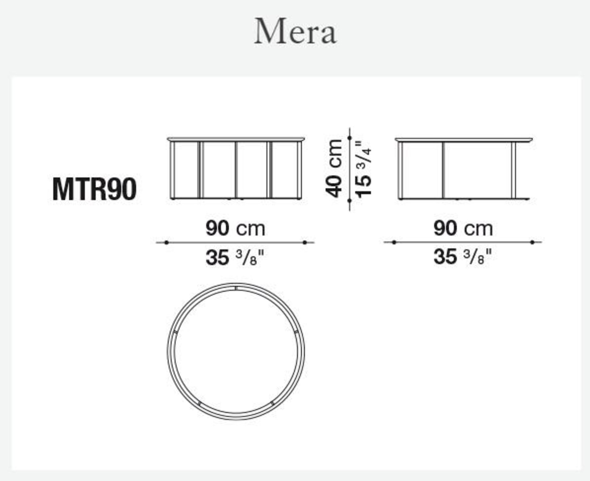 1 x B&B Italia 'MERA' White Marble Topped Designer Table (MTR90) - Designed By Antonio Citterio - Bild 5 aus 14