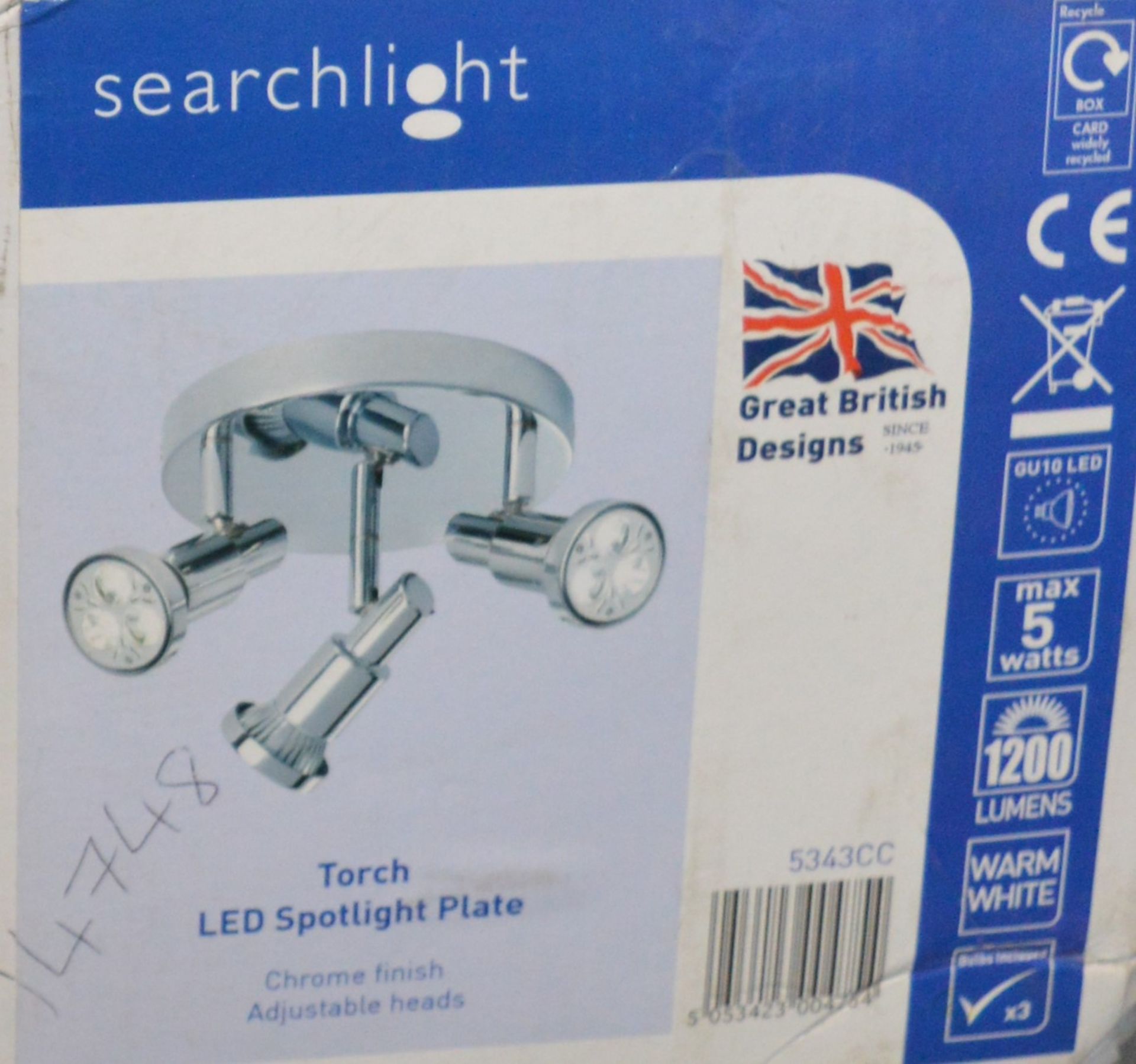 2 x Searchlight Torch LED 3 Light Spotlights in Chrome - Product Code 5343CC - New Boxed Stock -