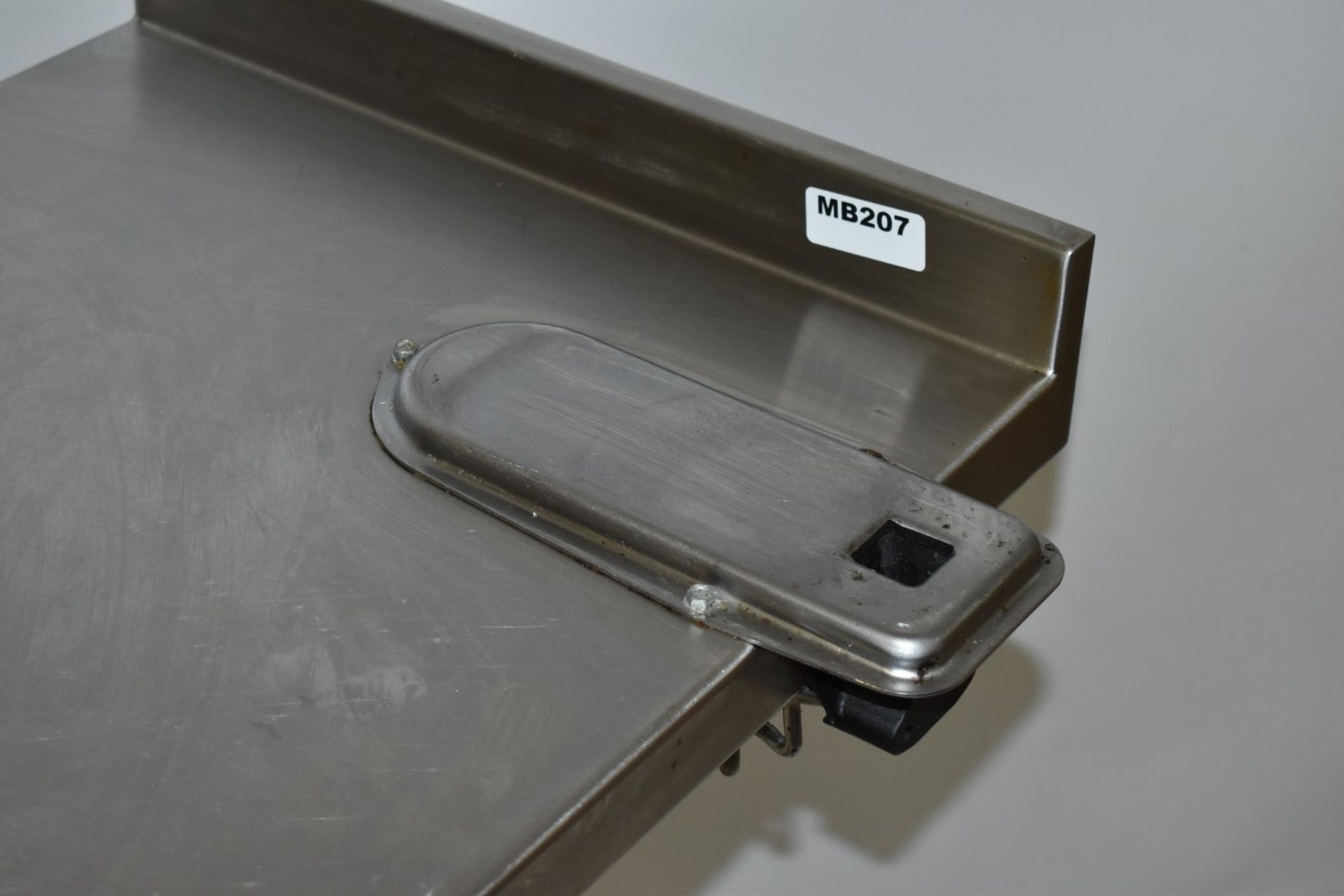1 x Stainless Steel Prep End Bench With Cut Away Corner, Undershelf, Upstand and Can Opener - Image 3 of 3