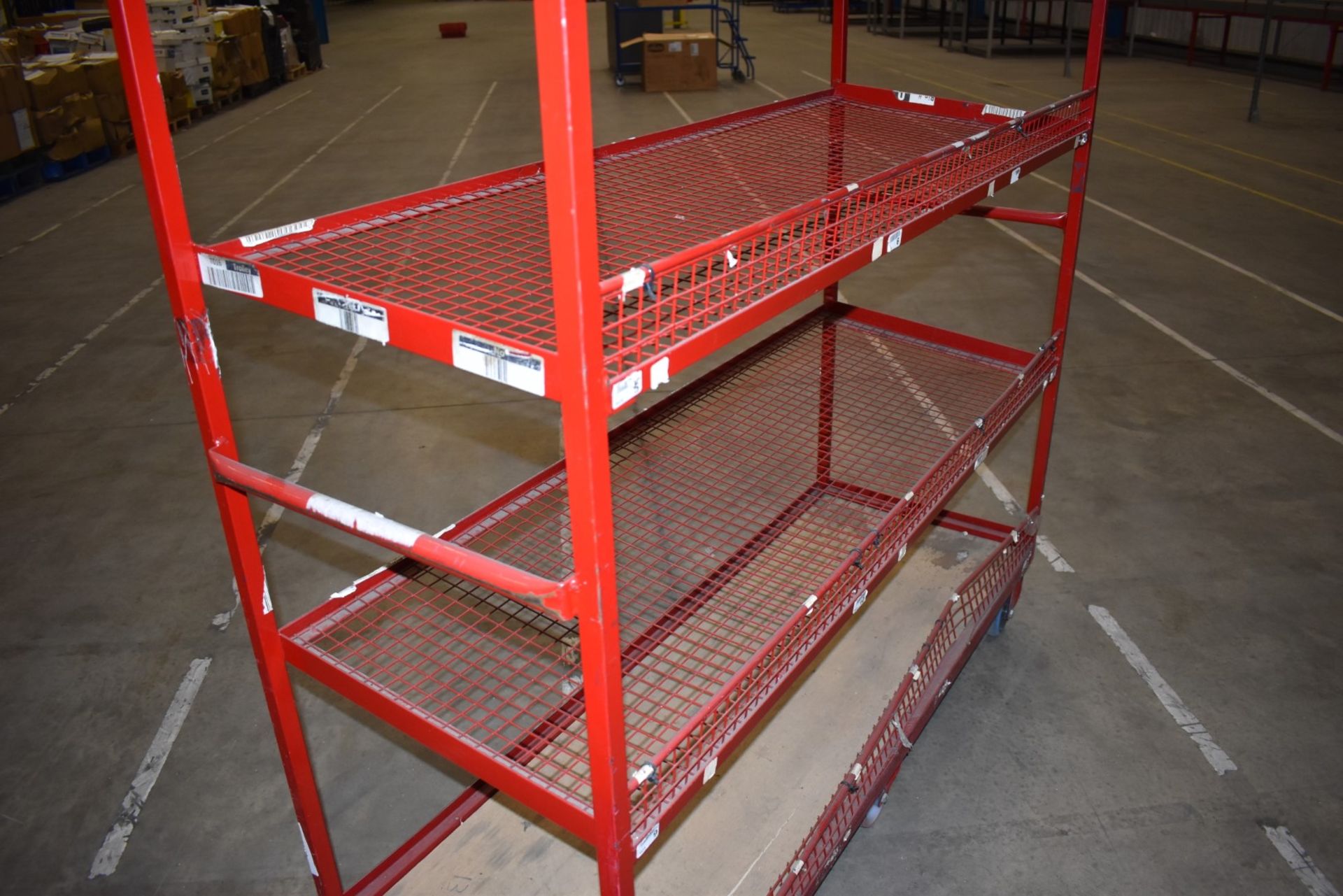 5 x Four Tier Metal Shelf Units on Castors - Ideal For Warehouses or Offices etc - H180 x W160 x D55 - Image 4 of 4
