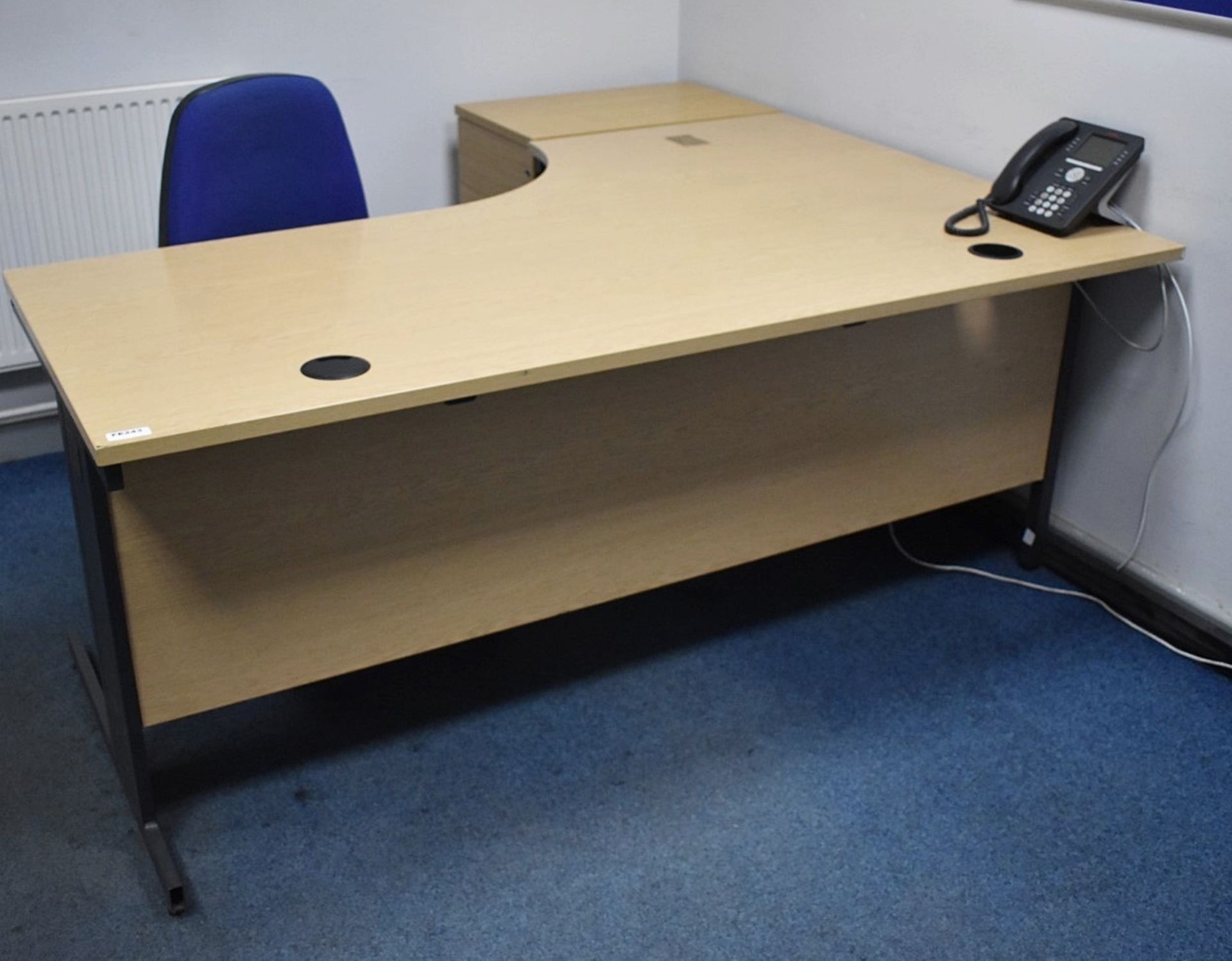 1 x Office Furniture Suite - Includes 1 x Desk, Swivel Chair, Pedestal, Meeting Table With Three - Image 2 of 4