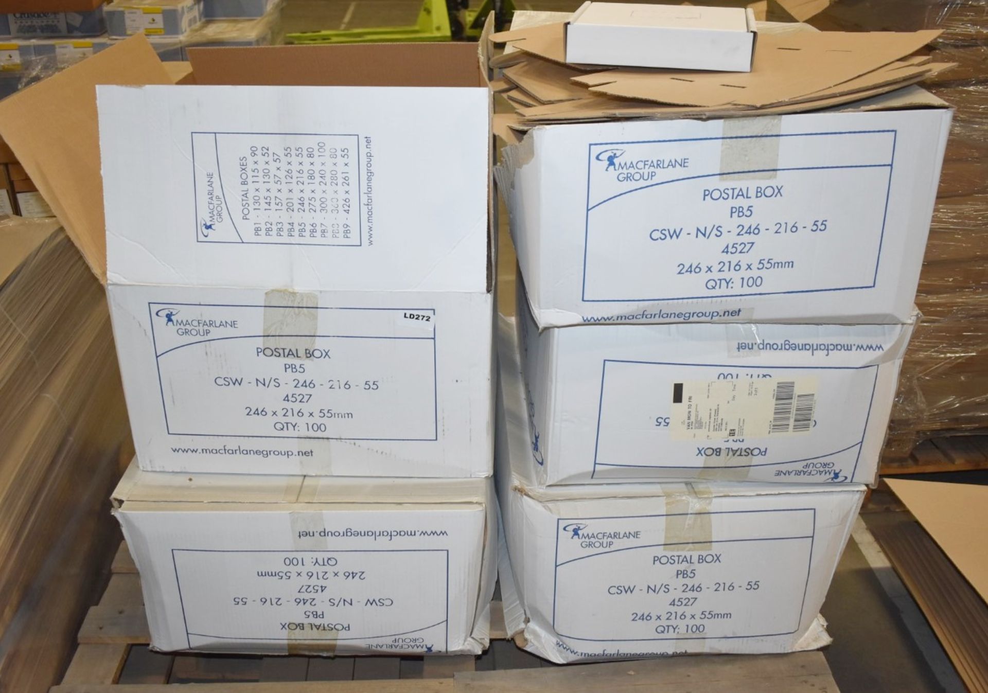 5 x Packs PB5 Cardboard Postal Boxes - 246x216x55mm - Ref LD272 - CL480 - Location: Nottingham