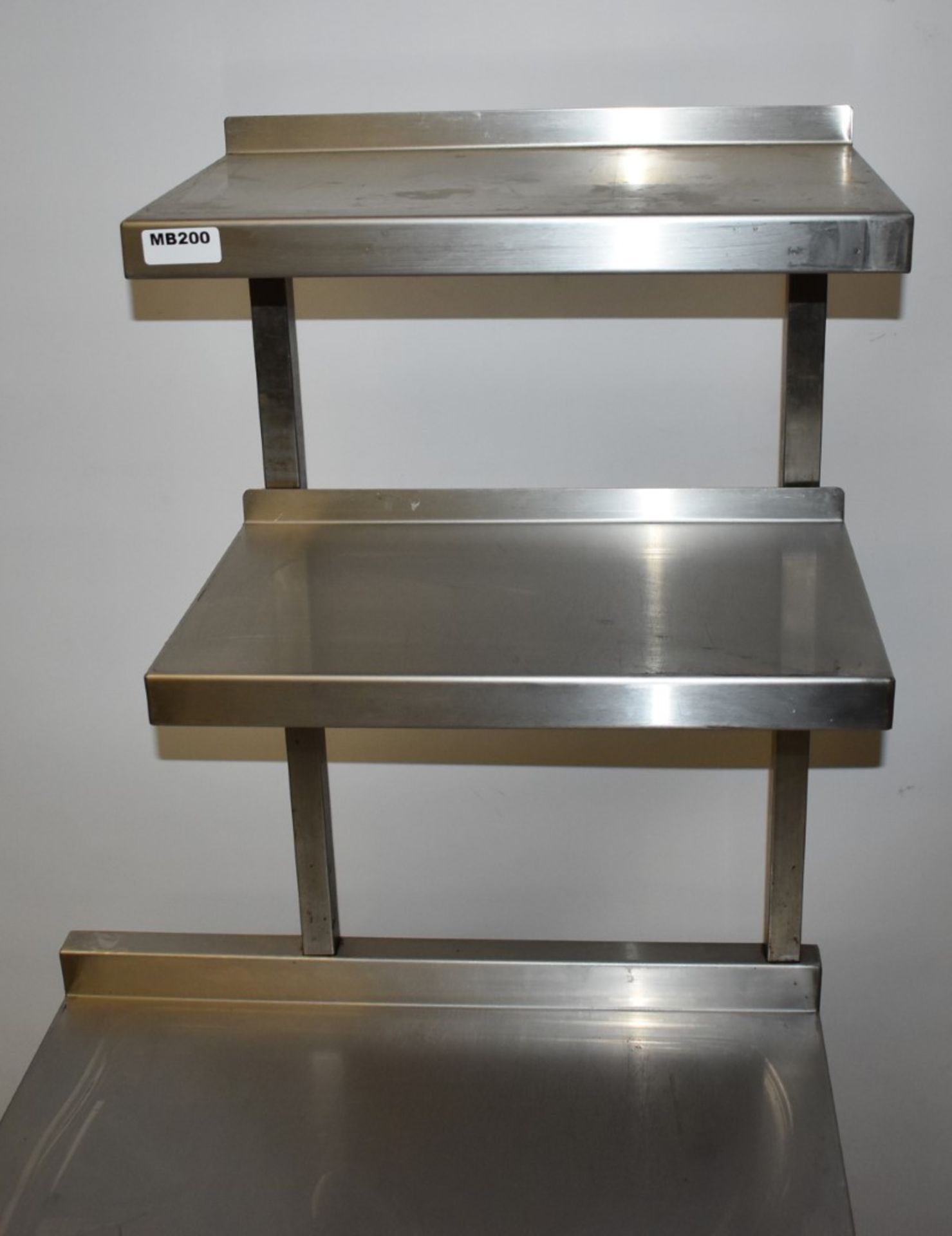 1 Stainless Steel Prep Bench With Undershelf and Overhead Shelves - H92/169 x W71 x D65 cms - - Image 4 of 4