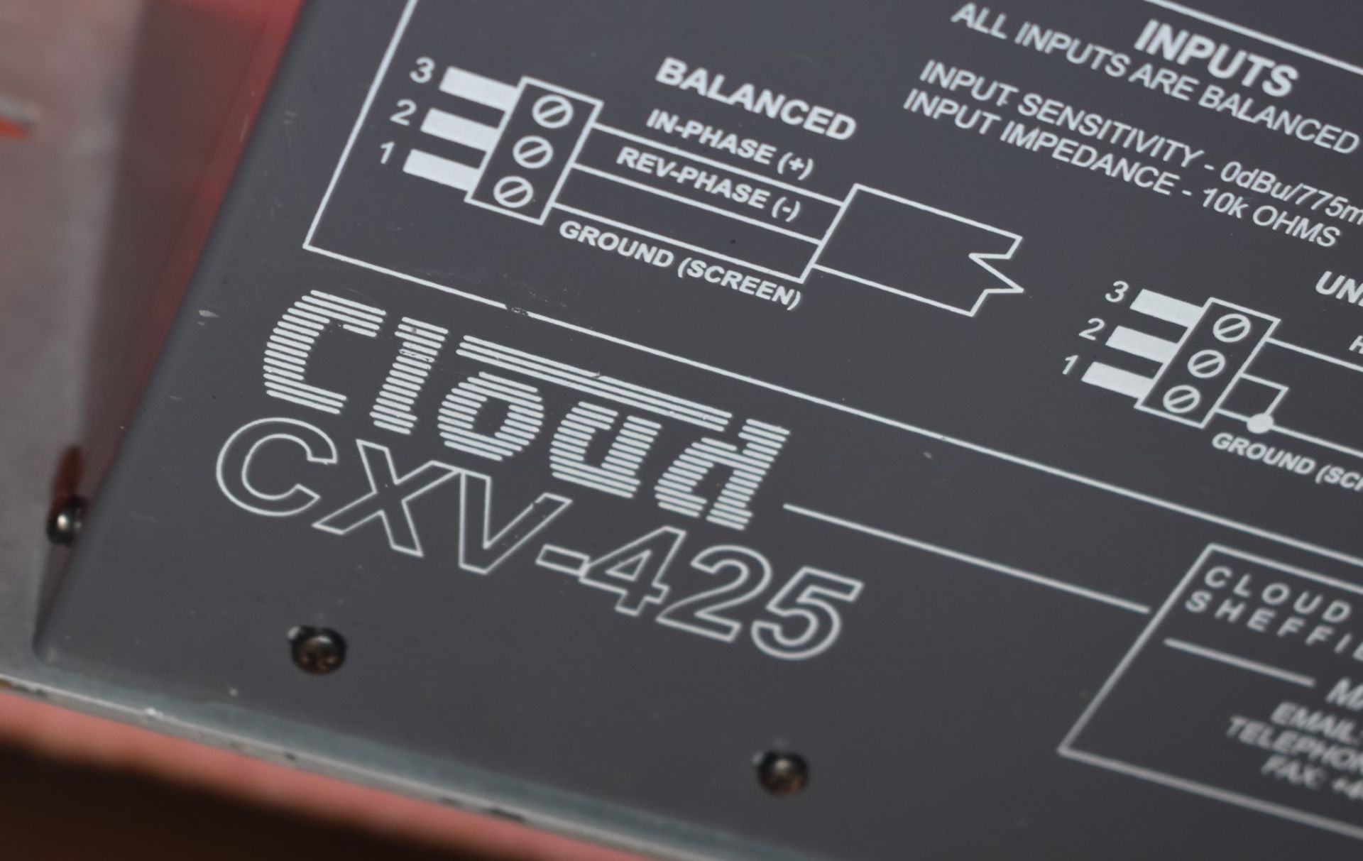 1 x Cloud CXV-425  Power Amplifier - 100v, 4x 250w, Transformer Less - Rackmount Unit 3U - CL409 - - Image 3 of 6