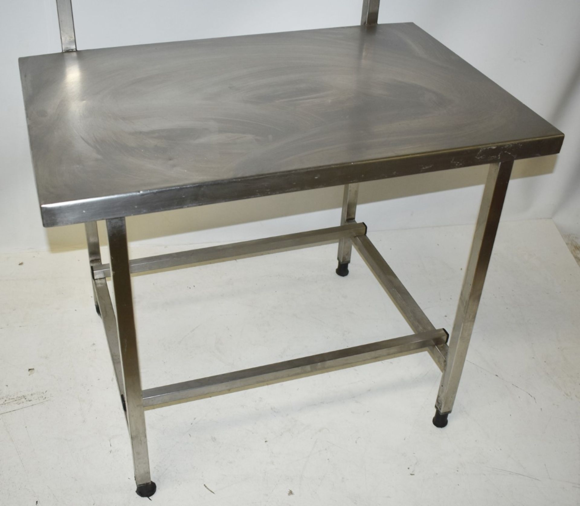 1 x Stainless Steel Prep Bench With Overhead Back Rails - H96/157 x W140 x D65 cms - CL453 - Ref - Image 2 of 5