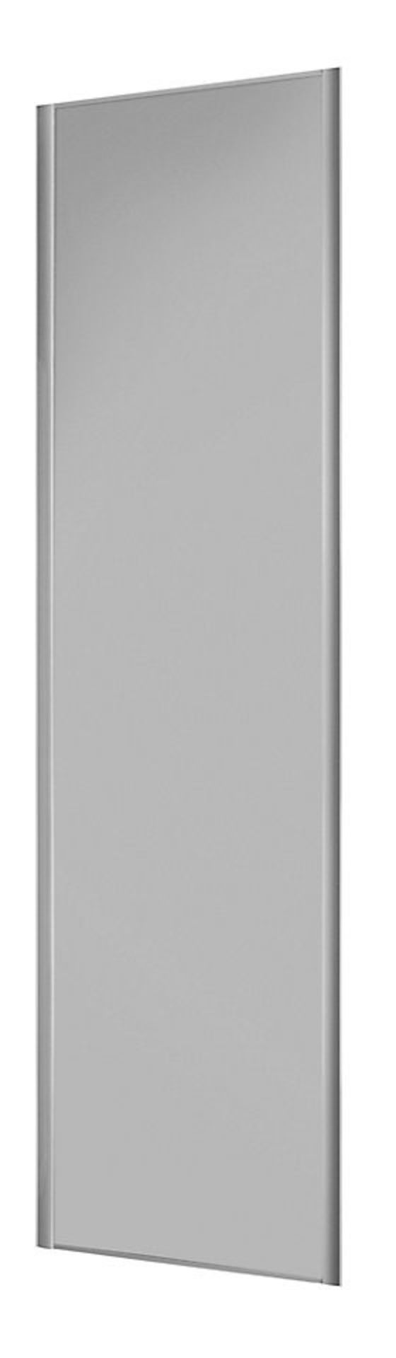 2 x VALLA 1 Sliding Wardrobe Door In Light Grey With Grey Lacquered Steel Profiles - CL373 - Ref: NC