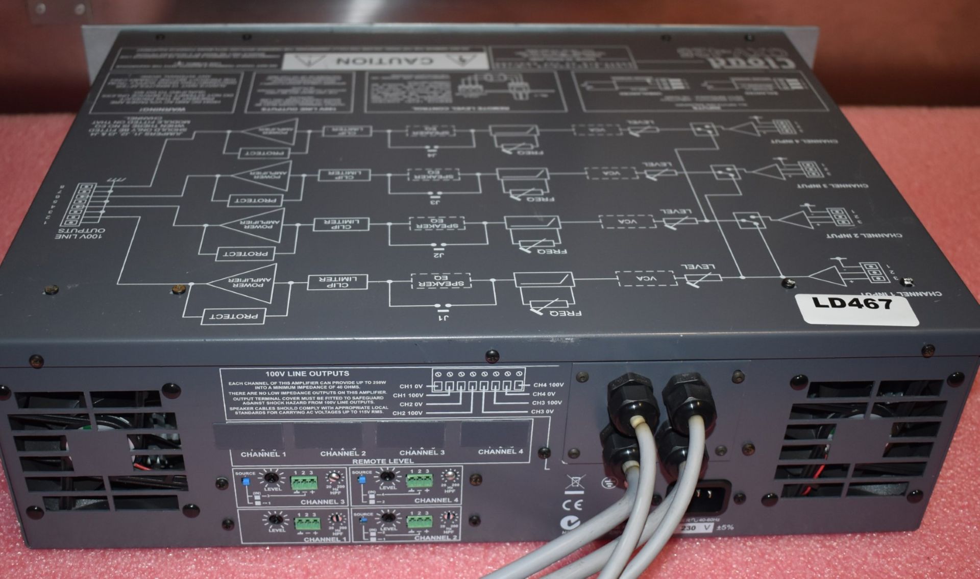 1 x Cloud CXV-425  Power Amplifier - 100v, 4x 250w, Transformer Less - Rackmount Unit 3U - CL409 - - Image 2 of 6