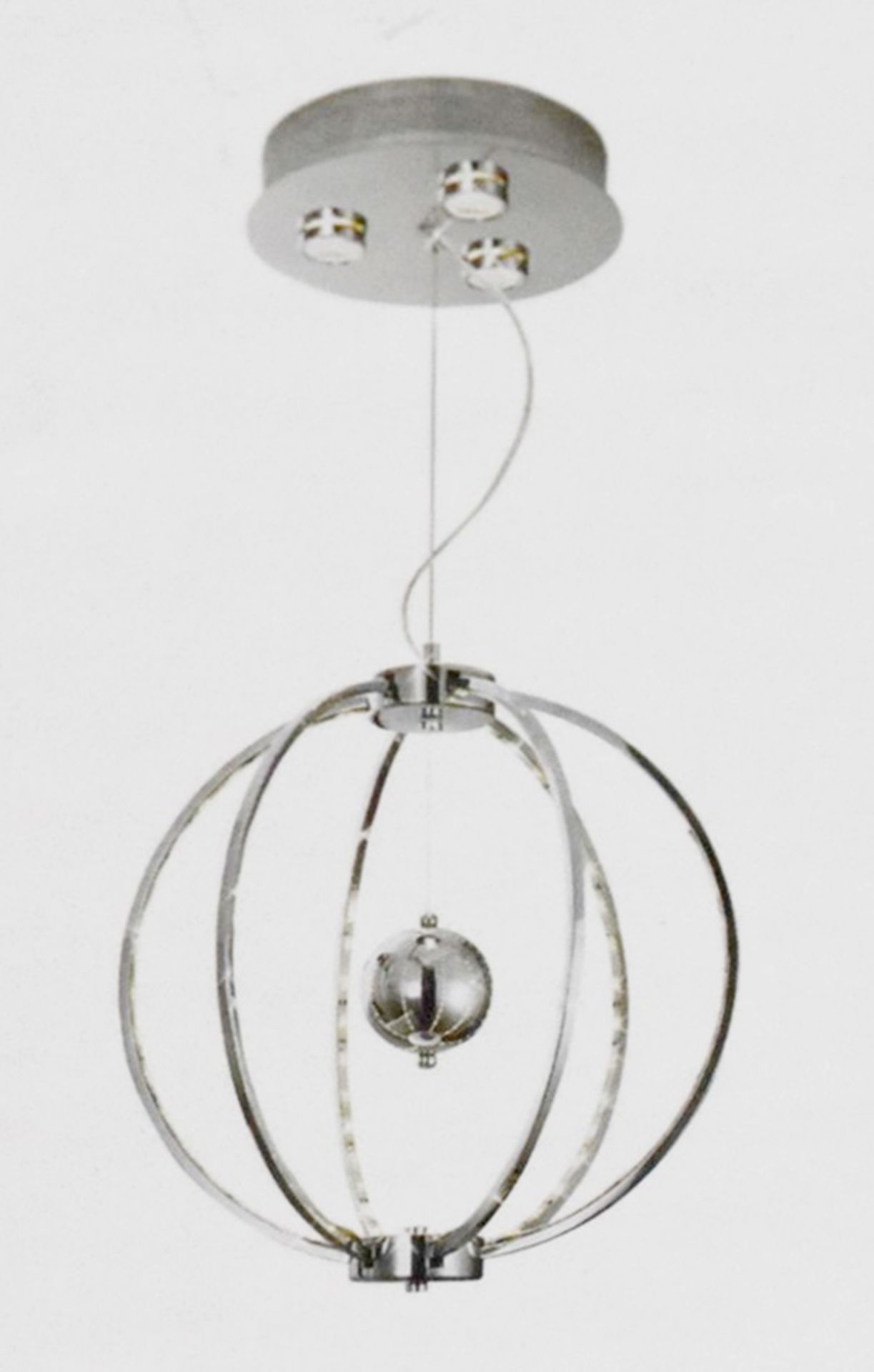 1 x Searchlight Gyro LED Small Ceiling Pendant, Polished Chrome - New Boxed Stock - Ref: 2575-132CC