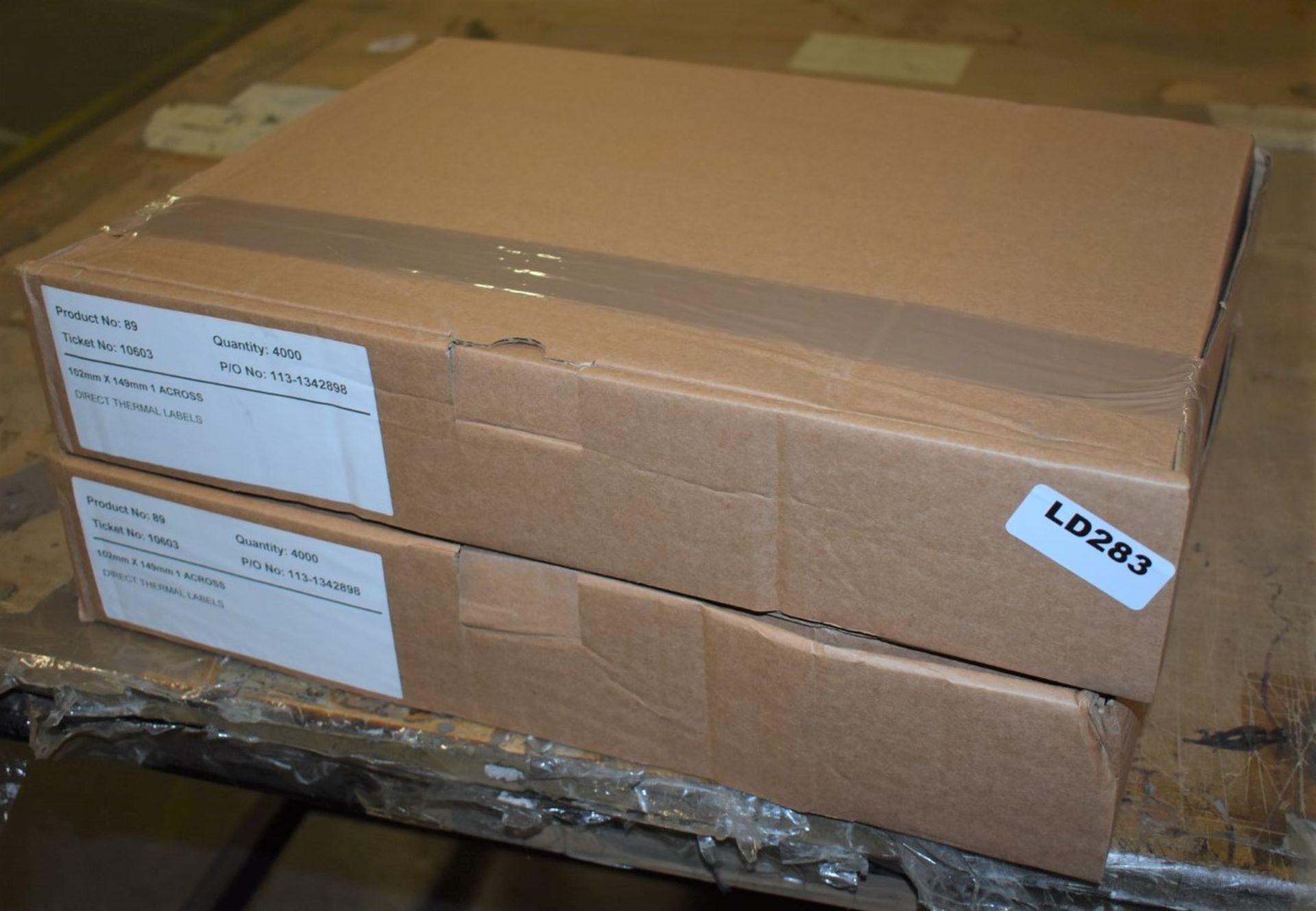 8,000 x Direct Thermal Labels - Size 102mm x 149mm - Supplied in Two New Boxes - Ref LD283 -