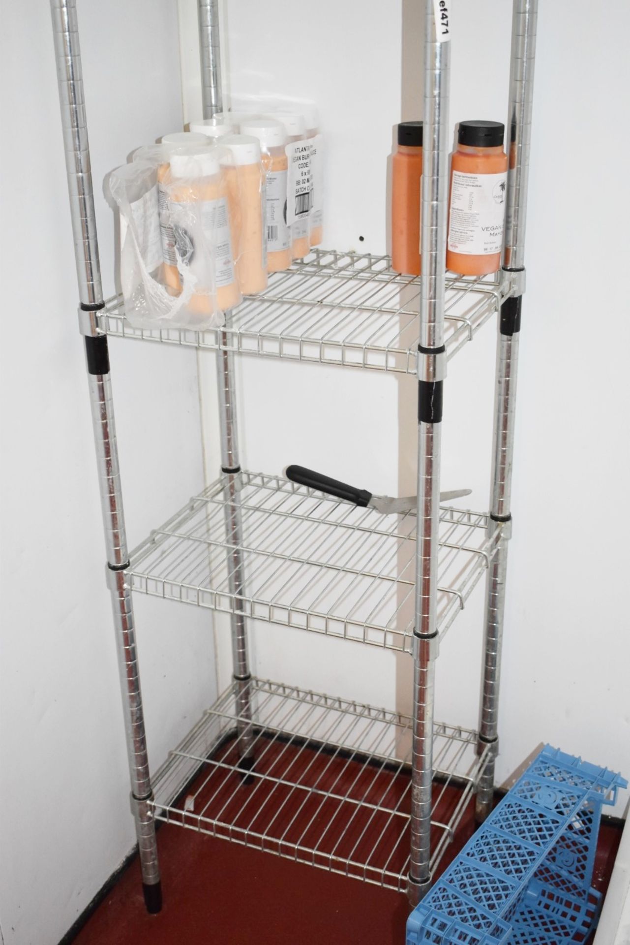 1 x Chrome Commercial Kitchen Storage Shelf - H180 x W45 x D35 cms - Ref471 - CL470 - Location: - Bild 2 aus 2