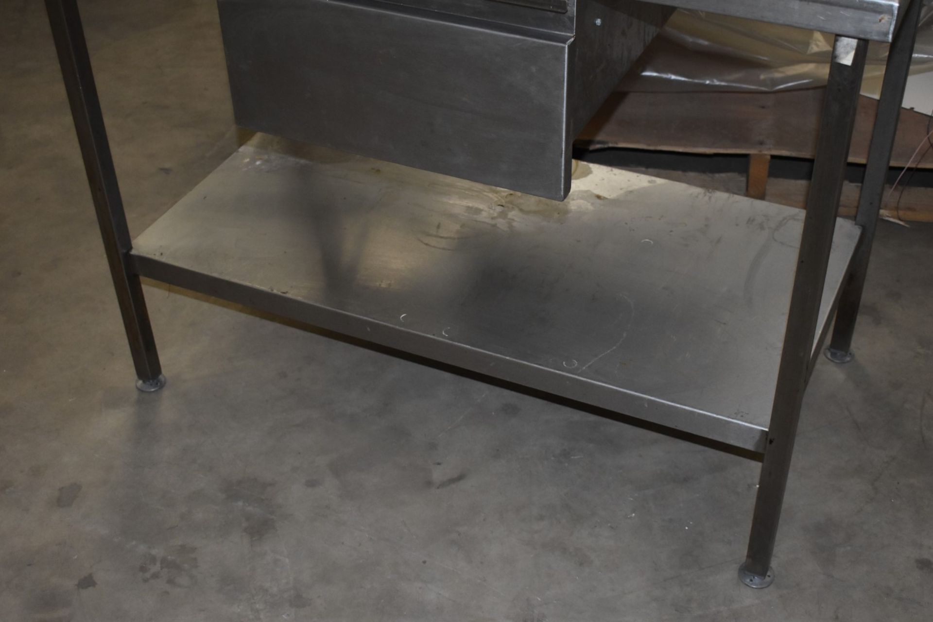1 x Stainless Steel Prep Bench With Undershelf, Upstand and Central Drawer - Dimensions to - Bild 4 aus 4