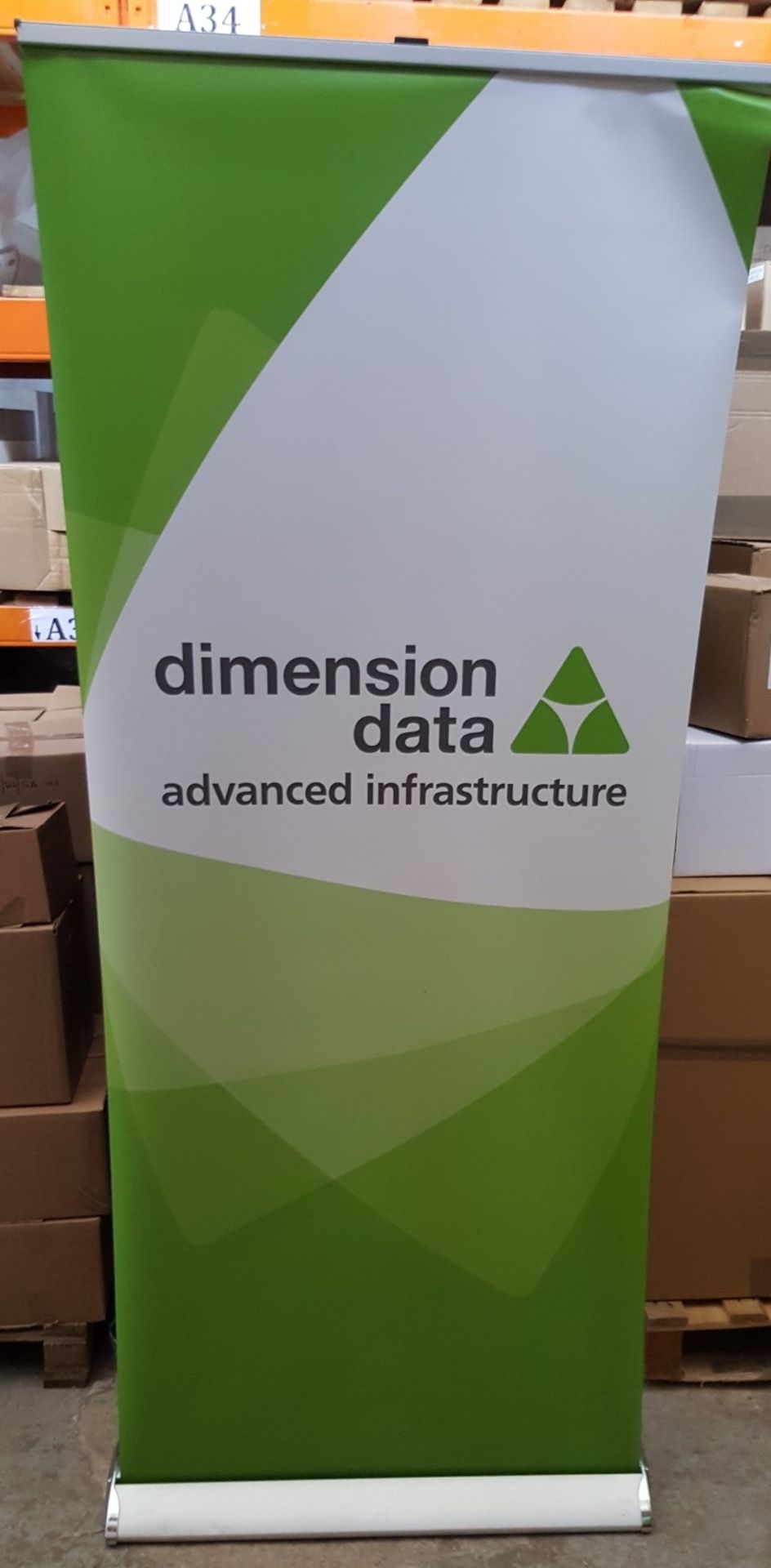 1 x Roll Up Banner And Stand Silver - Ref RC154 - CL011 - Location: Altrincham WA14