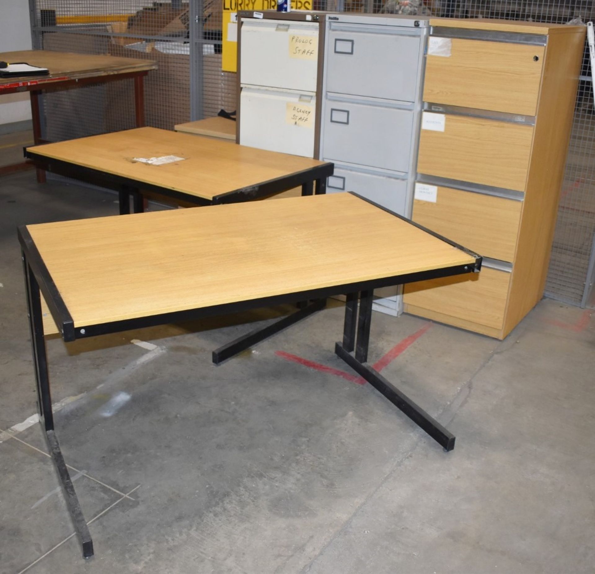 Assorted Collection of Office Furniture - Include 4 x Filing Cabinets and 2 x Desks - Ref FE200 WH -