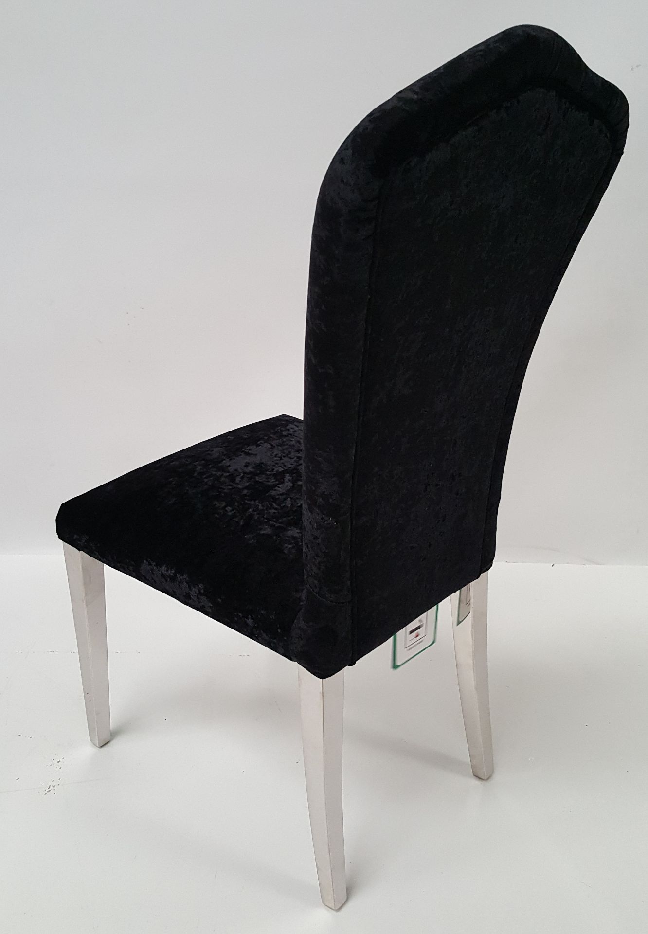 6 x STYLISH BLACK CRUSHED VELVET DINING TABLE CHAIRS - CL408 - Location: Altrincham WA14 - Image 4 of 6