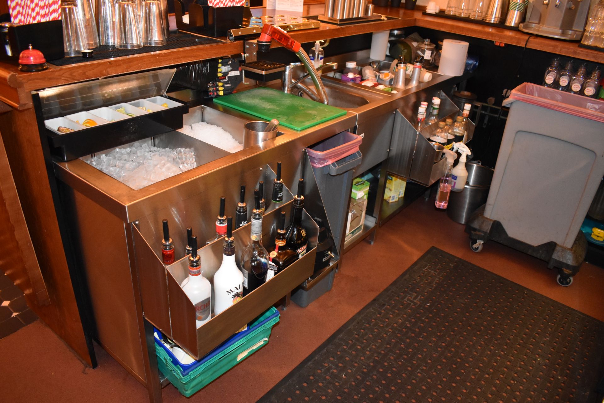 2 x Stainless Steel Backbar Drink Preparation Units With 2 x Ice Wells, 1 x Basin With Mixer Tap, - Image 10 of 10