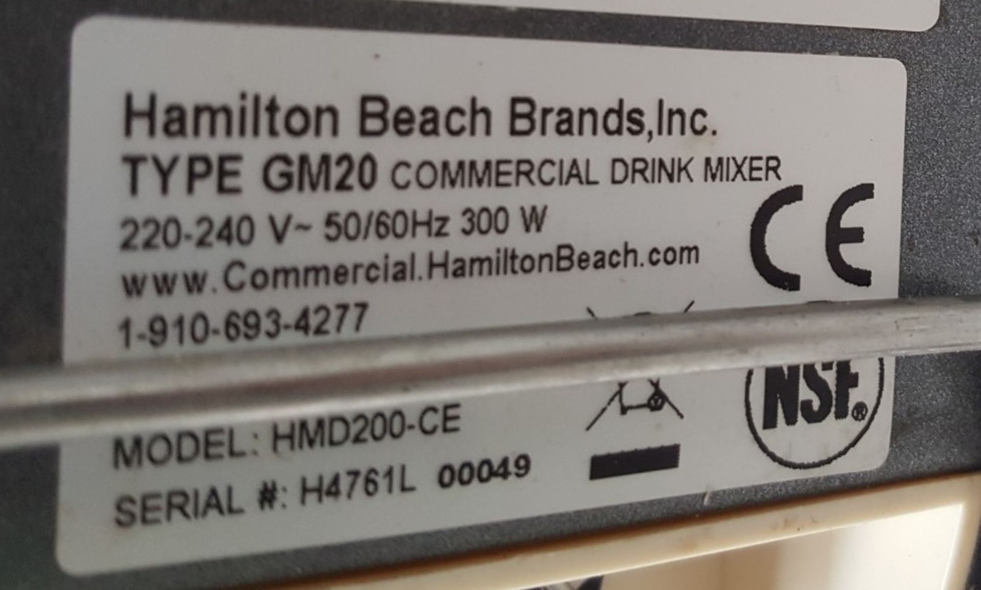 1 x Hamilton Beach HMD200-UK Commercial Drinks Mixer - Ref CQ300 - Image 2 of 5