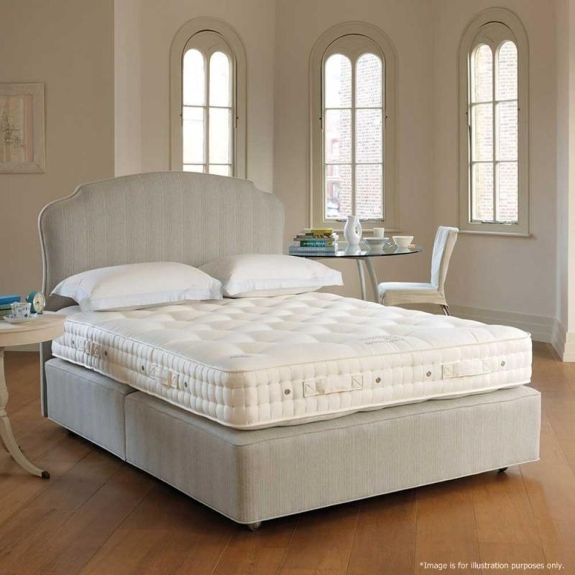 1 x KLUFT / VI-SPRING 'Lexington' Luxury Kingsize Divan Bed Base - Hand Crafted - Fitted With Cators