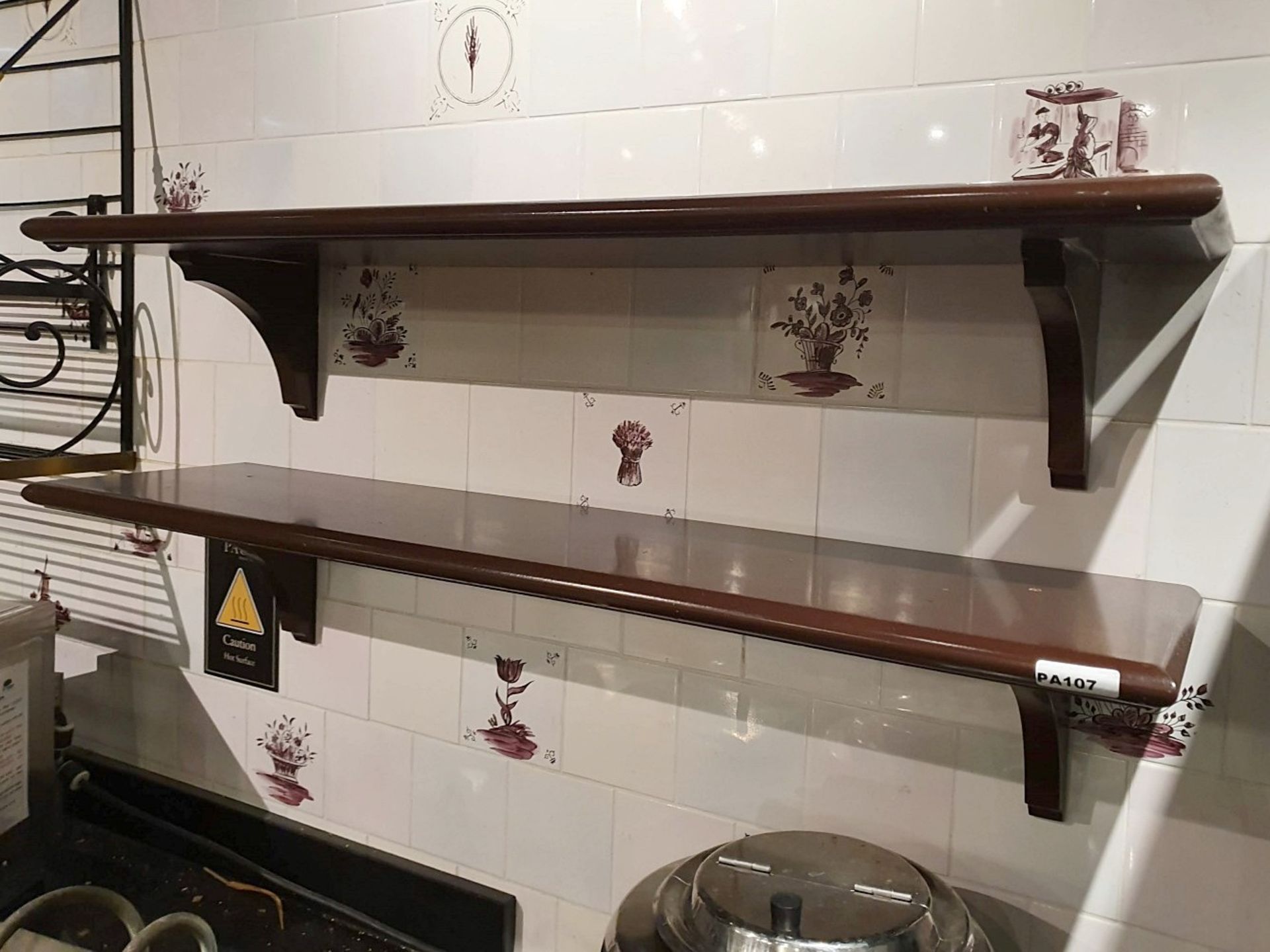 2 x Wall Mounted Wooden Shelves - W120 x D30 cms - Ref PA107 - CL463 - Location: Altrincham WA14 - Image 3 of 3