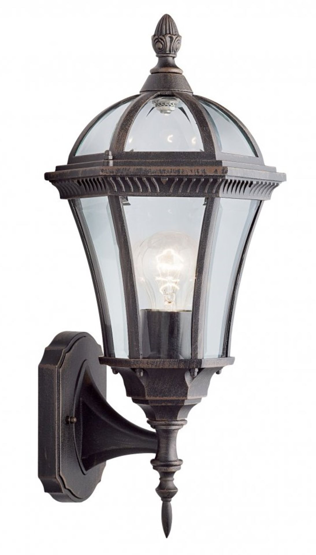 2 x Searchlight Capri Outdoor Wall Lights - Rustic Brown Cast Aluminium IP44 Product Code 1565 - New - Image 3 of 3