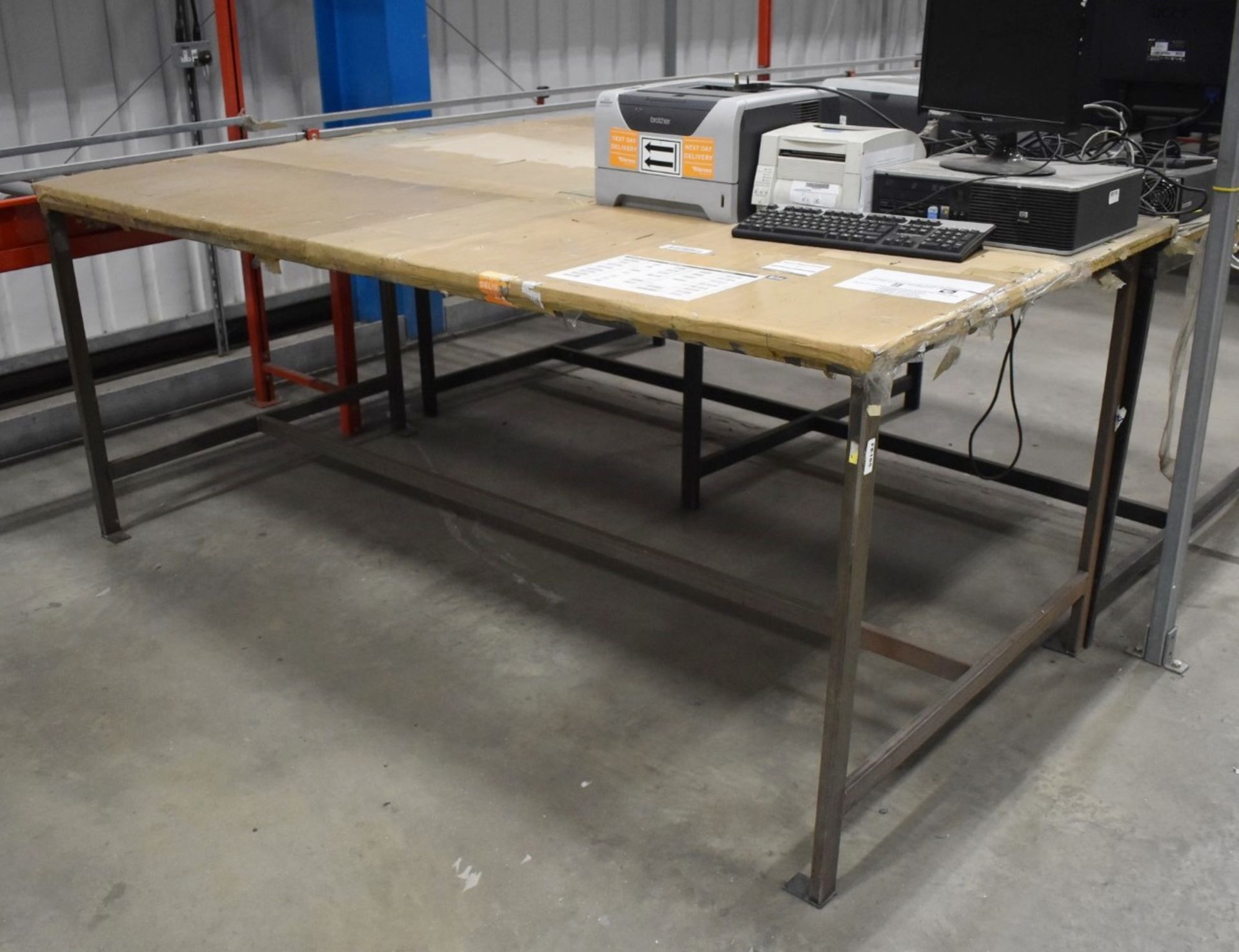 1 x Workbench With Uncoated Metal Frame - Approx Size H92 x W240 x D120 cms - Ref FE185 - CL480 -