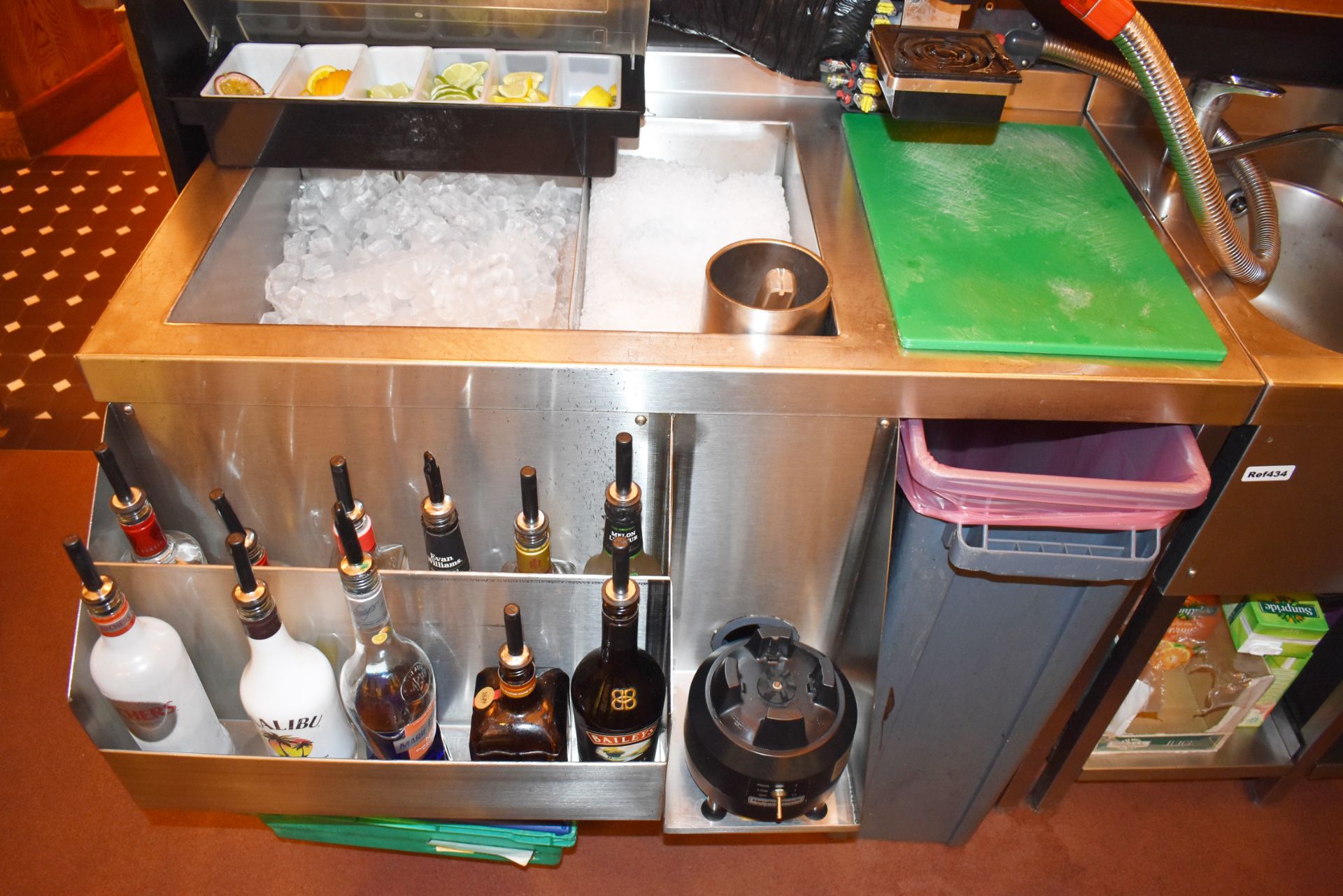 2 x Stainless Steel Backbar Drink Preparation Units With 2 x Ice Wells, 1 x Basin With Mixer Tap, - Image 8 of 10