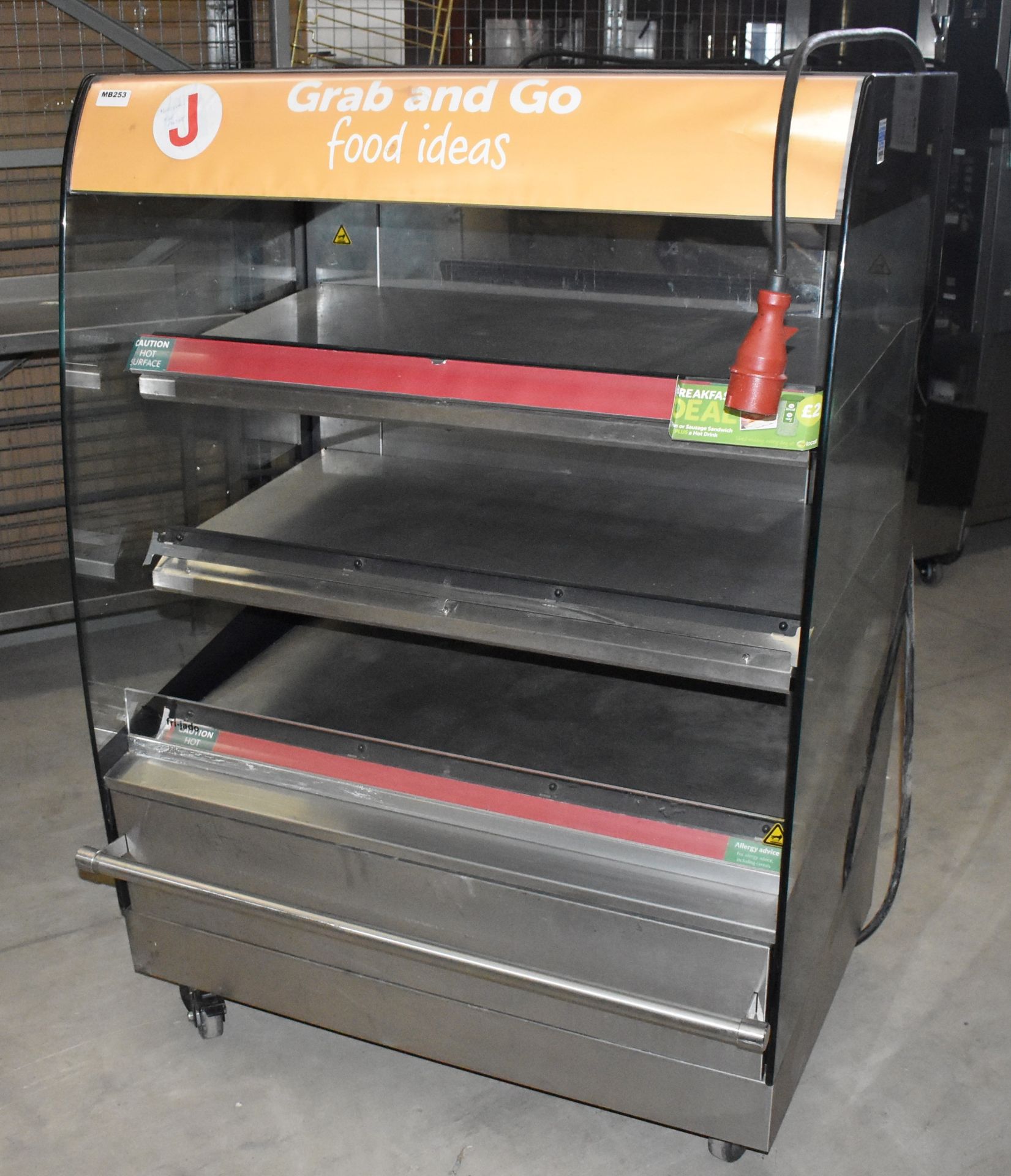 1 x Fri-Jado Three Tier Multi Deck Hot Food Warmer Heated Display Unit - Contemporary Modern