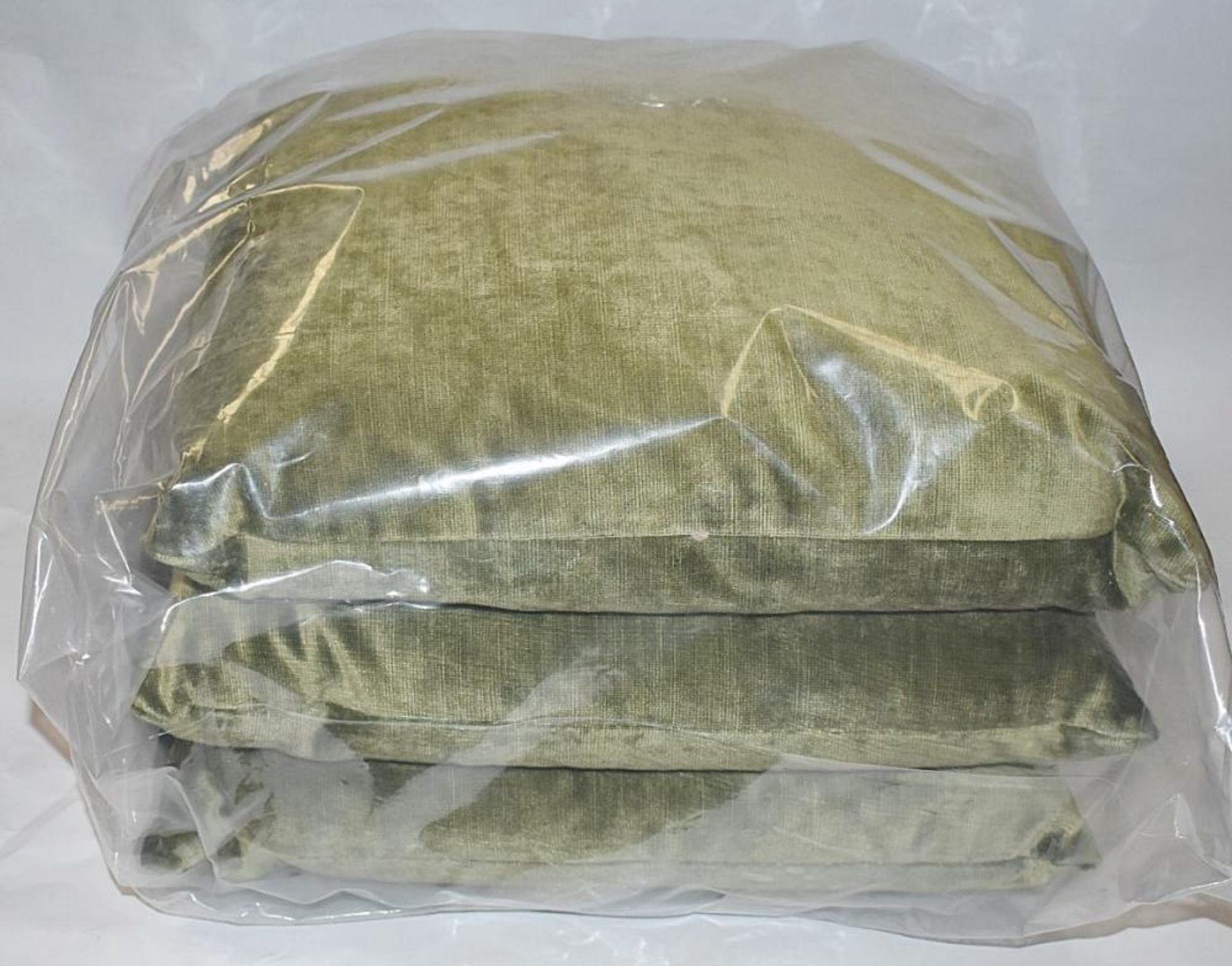 3 x FLEXFORM 'Magnum' Designer Cushions In A Shimmering Light Green Chenille Original - RRP £1,788 - Image 2 of 4