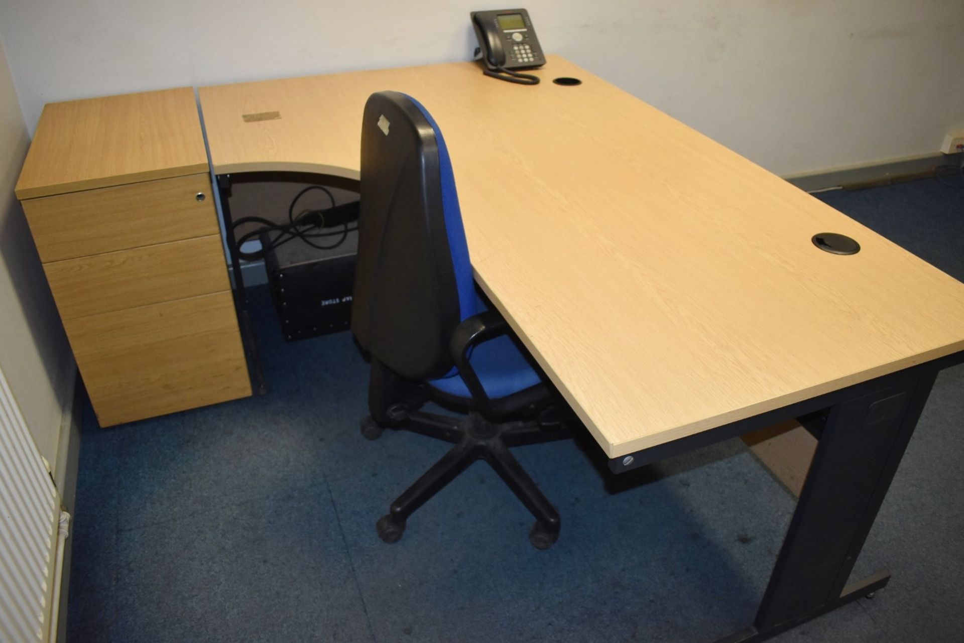 1 x Office Furniture Suite - Includes 1 x Desk, Swivel Chair, Pedestal, Meeting Table With Three