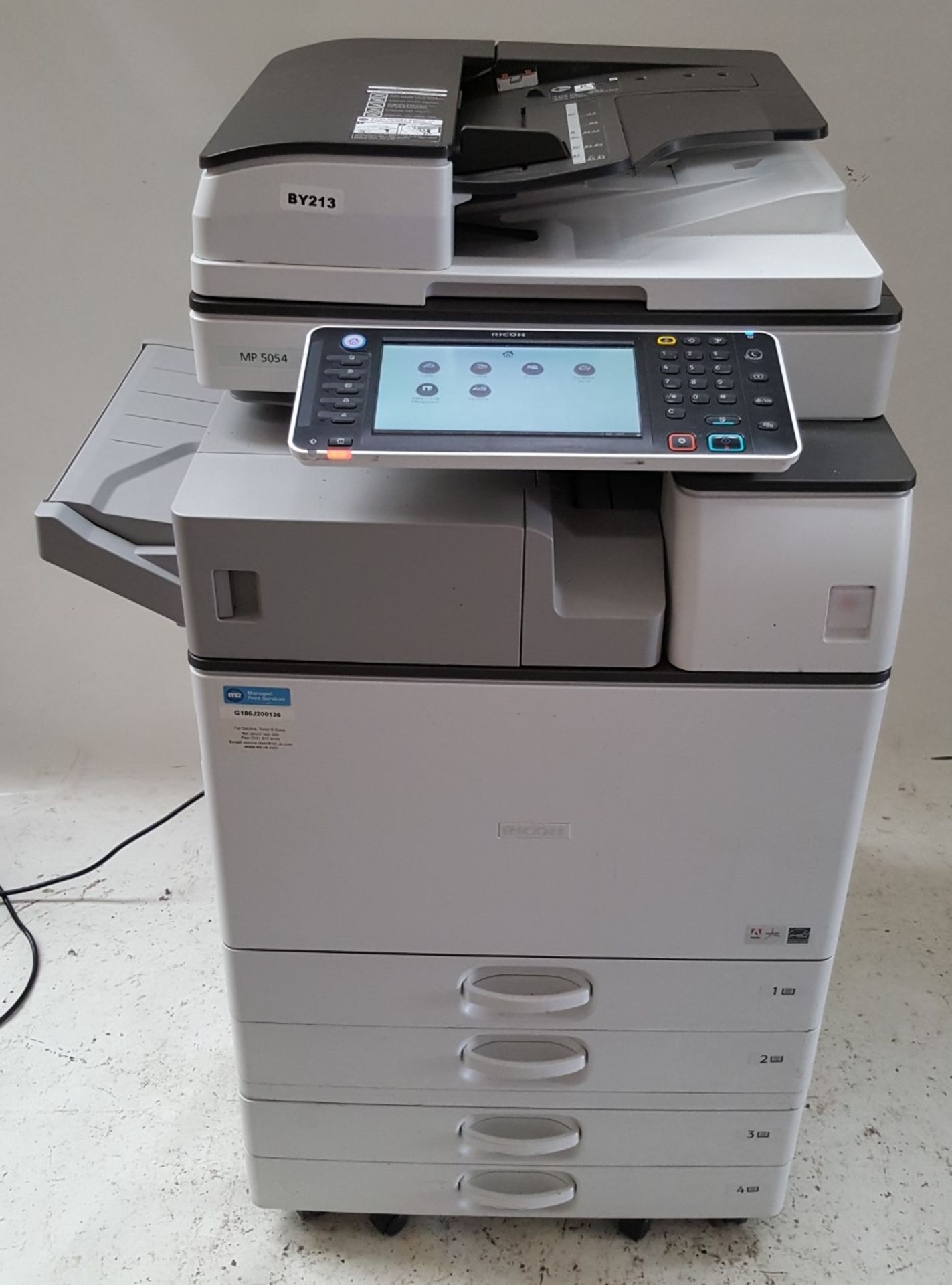 1 x RICOH MP 5054 Black and White Laser Multifunction Office Printer - Ref BY213 - Image 3 of 5
